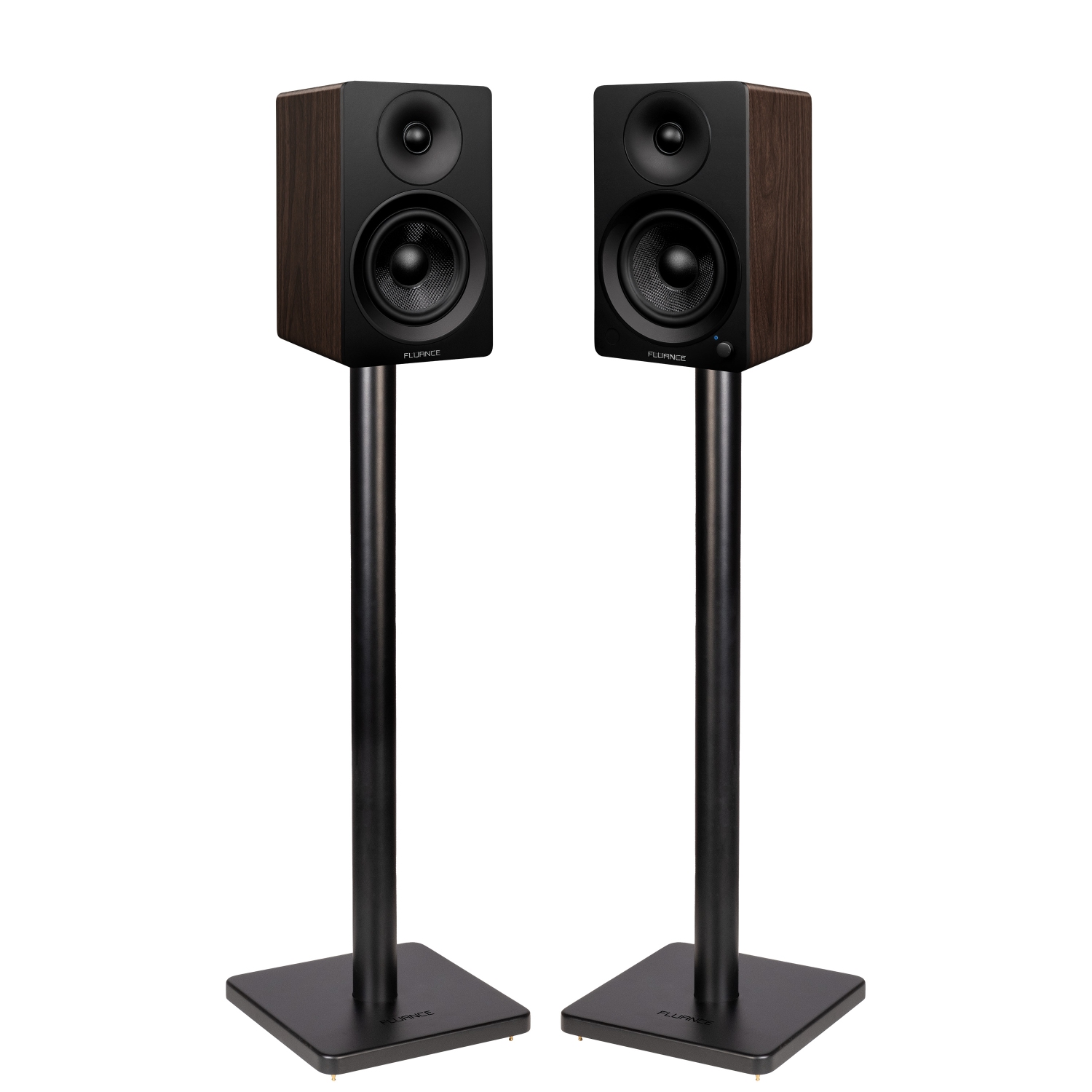 Fluance Ai41 Powered 2-Way 2.0 Stereo Bookshelf Speakers with 5" Drivers 90W Amplifier for Turntable Bluetooth w/ Stands