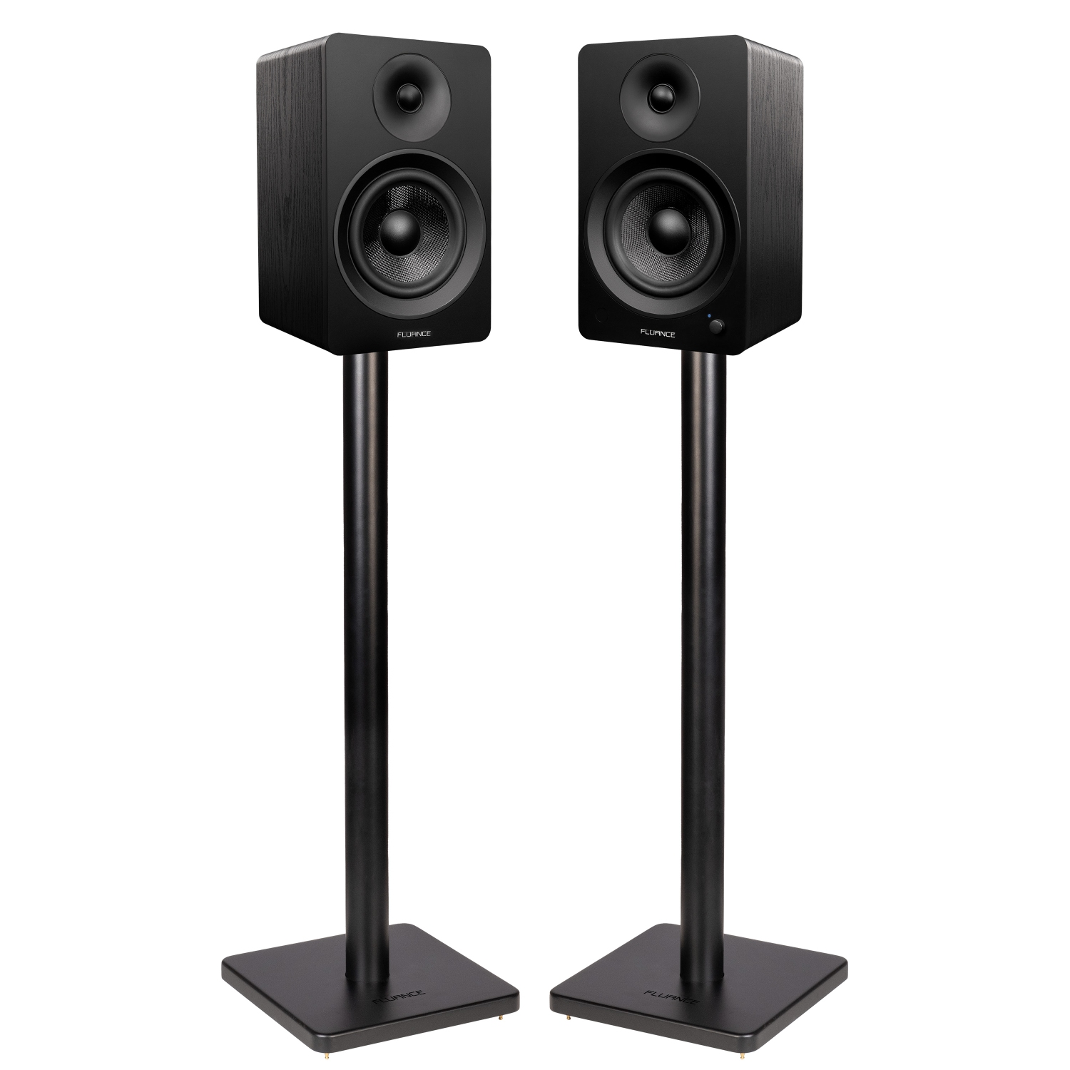 Fluance Ai61 Powered 2-Way 2.0 Stereo Bookshelf Speakers with 6.5" Drivers 120W Amp for Turntable Bluetooth w/ Stands