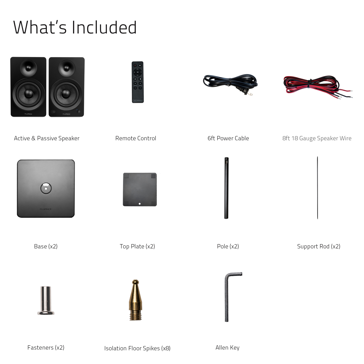 Fluance Ai61 Powered 2-Way 2.0 Stereo Bookshelf Speakers with 6.5" Drivers 120W Amp for Turntable Bluetooth w/ Stands