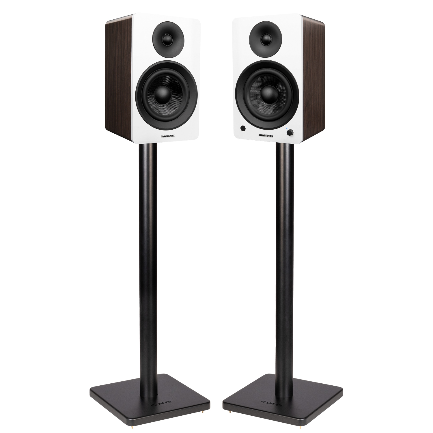 Fluance Ai61 Powered 2-Way 2.0 Stereo Bookshelf Speakers with 6.5" Drivers 120W Amp for Turntable Bluetooth w/ Stands