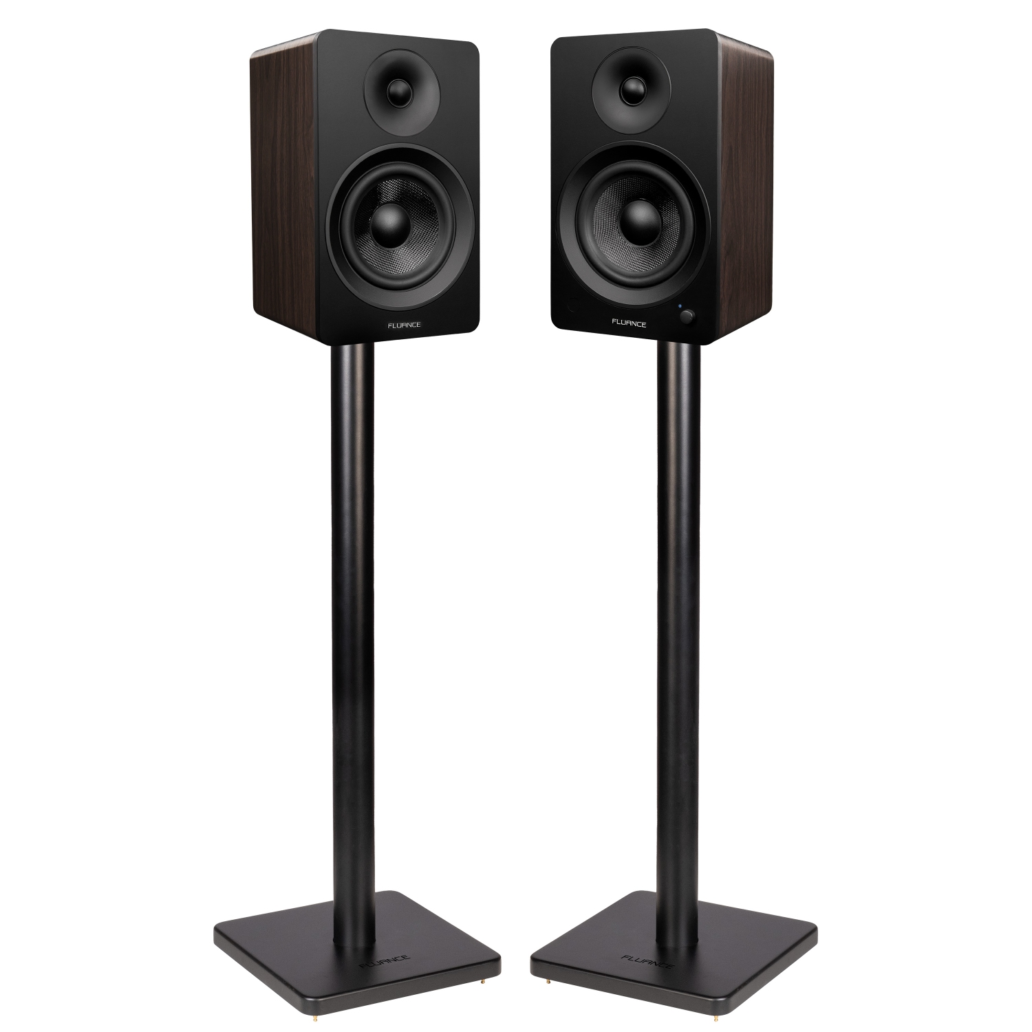Haut-parleurs d’étagère stéréo bidirectionnels 2.0 Ai61 de Fluance avec transducteurs 6,5 po et amplificateur 120 W pour tourne-disque Bluetooth avec