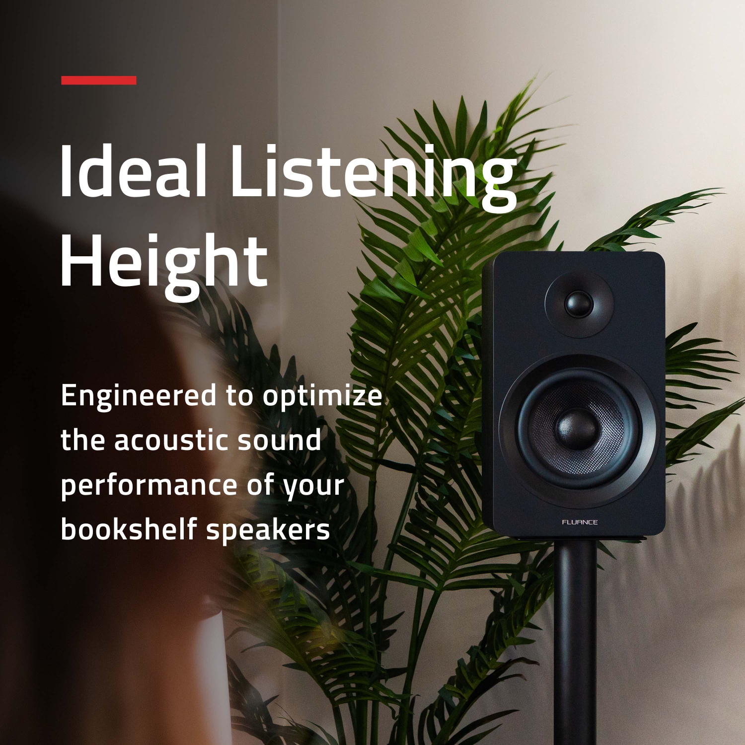 Supports de plancher pour haut-parleurs ambiophoniques et d’étagère de Fluance avec gestion des câbles - base carrée/paire