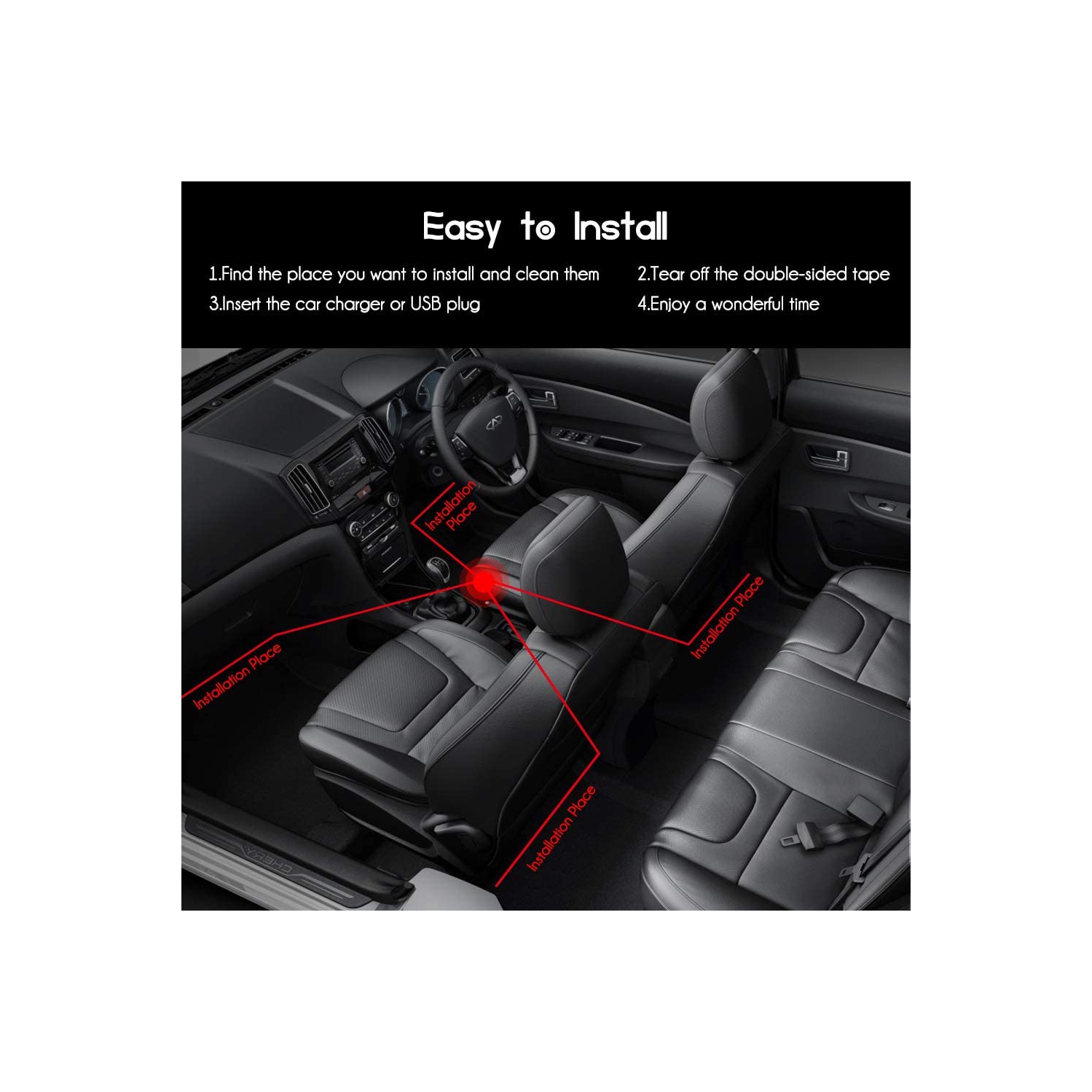 Éclairage d'ambiance à DEL de voiture musique Sync. Ambiance lumières décoratives d'intérieur lumières décoratives Télécommande pied-de-voiture