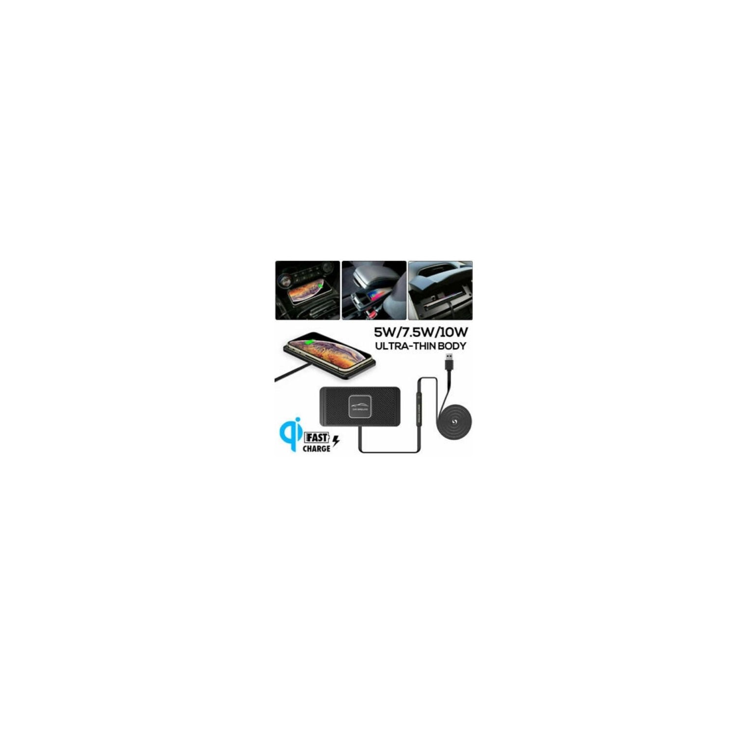 Qi Car Wireless Charger Pad Phone Fast Charging Mat Non-Slip for iPhone Samsung