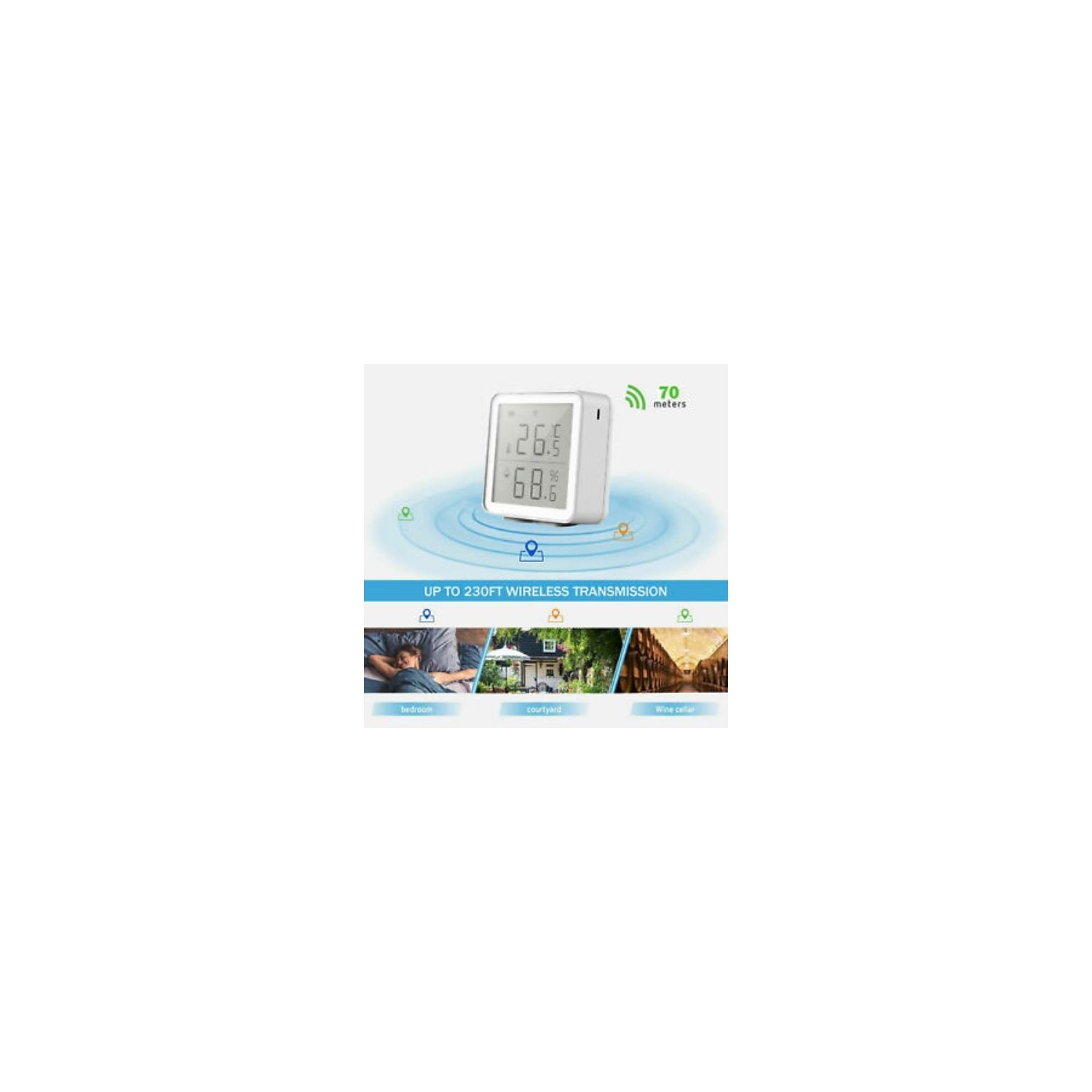 Thermomètre hygromètre intelligent Wi-Fi à humidité contrôlée Tuya