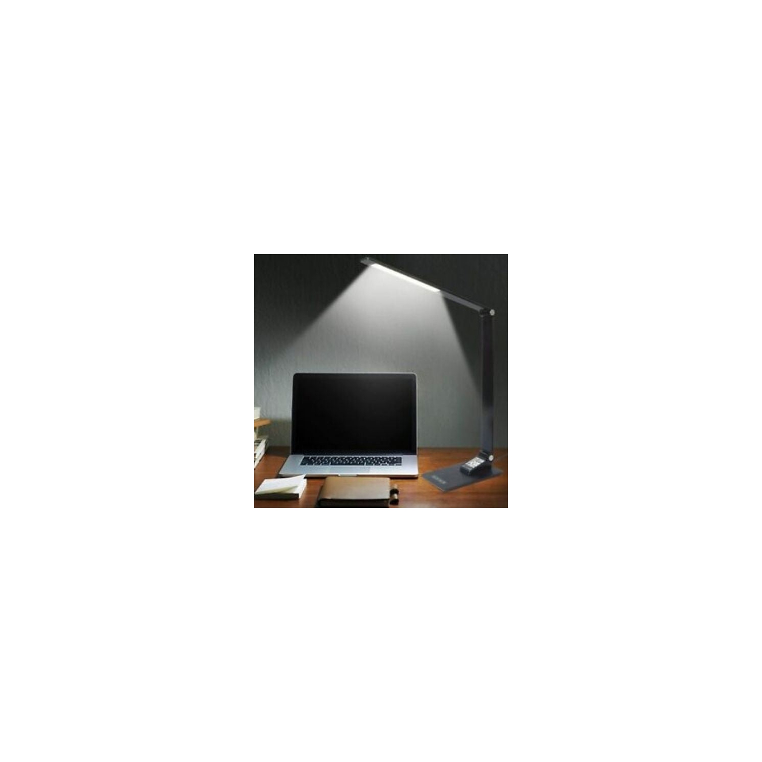 LED Desk Lamp with USB Charging Port LCD Screen Calendar Clock Alarm Thermometer