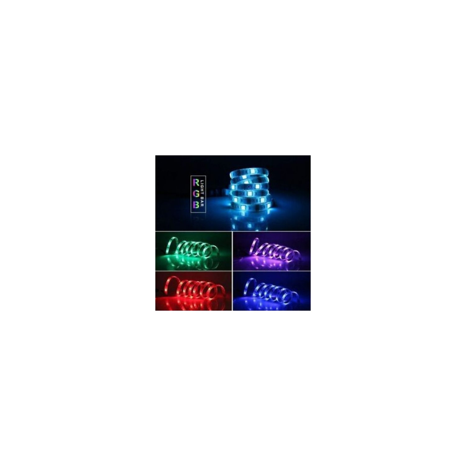 BANDES LUMINEUSES RVB DEL ÉTANCHE 10M 300LEDS 12 V + 44 PROG IR ADAPT. CA