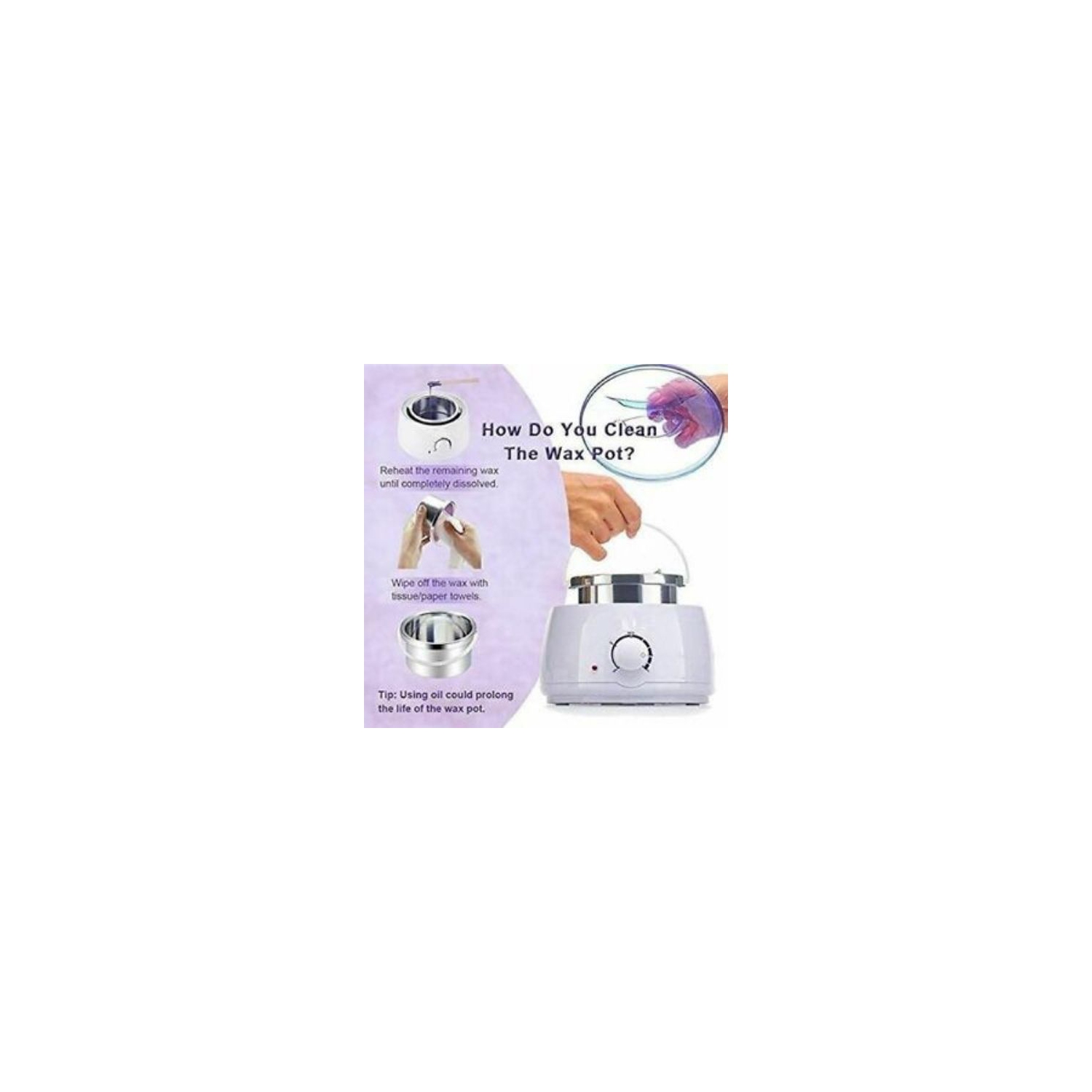 Wax Pot Heater Warmer Hot Waxing Machine for Salon Home Beauty Tool CA Plug