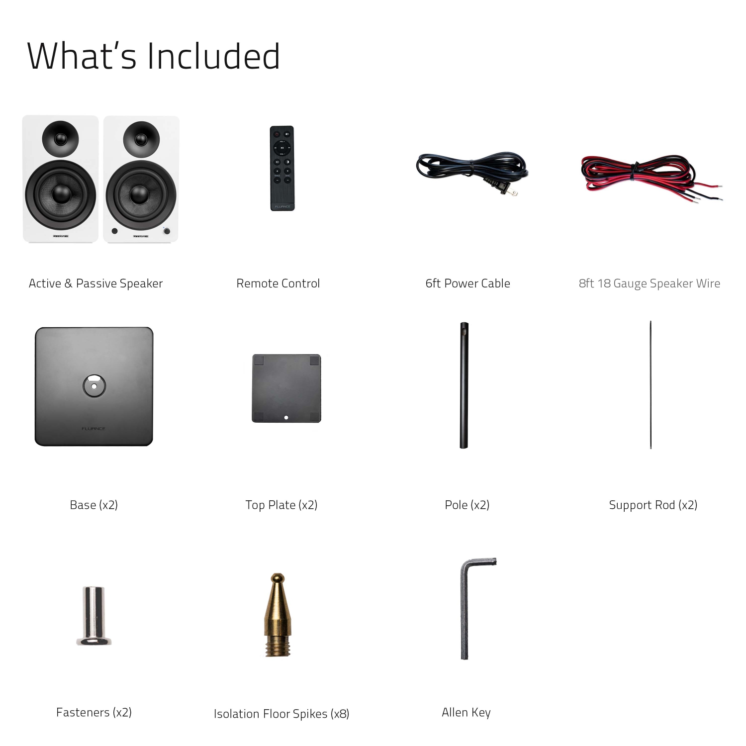 Fluance Ai61 Powered 2-Way 2.0 Stereo Bookshelf Speakers with 6.5" Drivers 120W Amp for Turntable Bluetooth w/ Stands