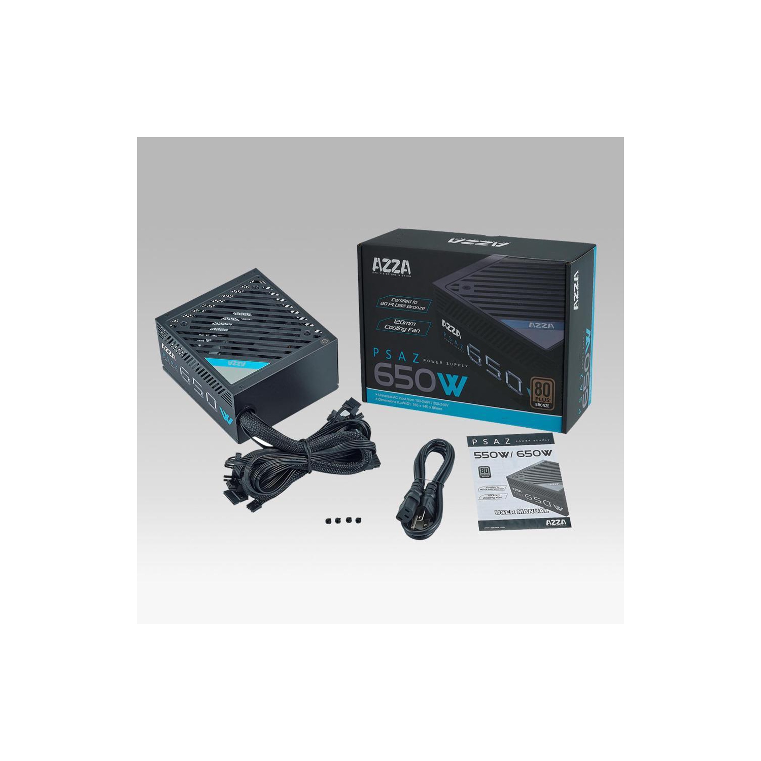 AZZA PSAZ-650W 650W Intel ATX12V 80 PLUS BRONZE Certified Power Supply