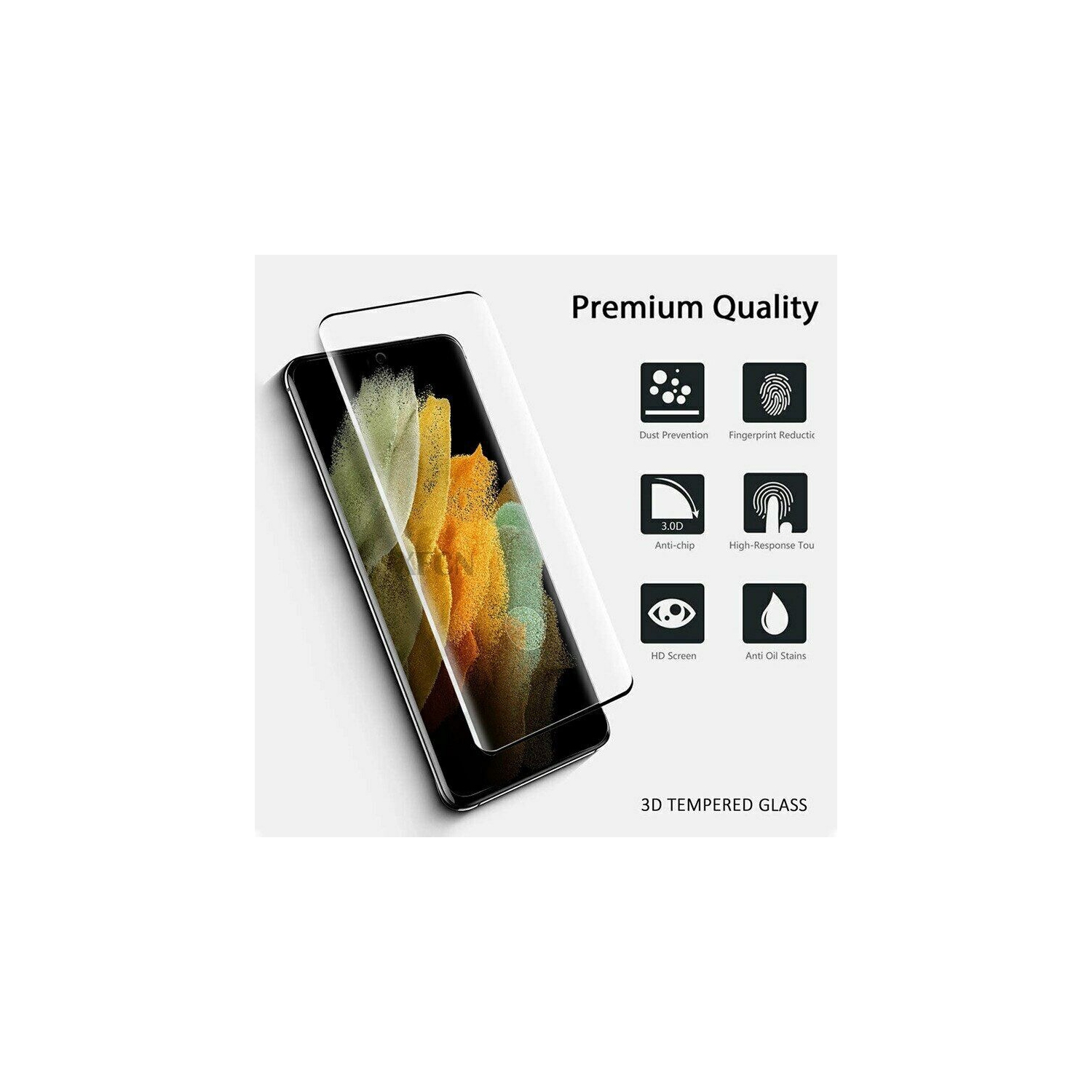 (KeeGuard) For Samsung S22 Ultra Premium Tempered Glass Screen Protector + Lens Protector