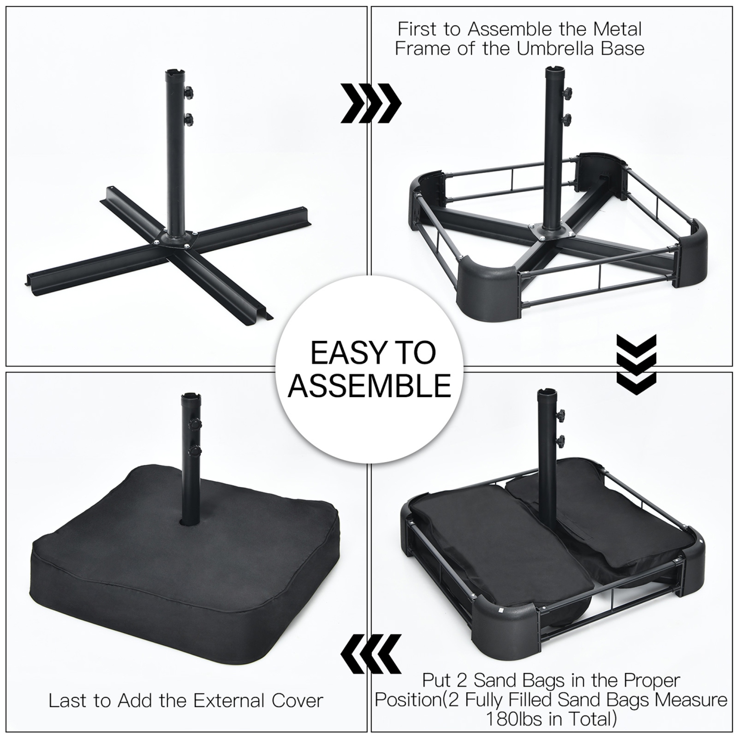 Gymax 15 ft Double-Sided Patio Twin Umbrella Extra-Large Market Umbrella w/ Base