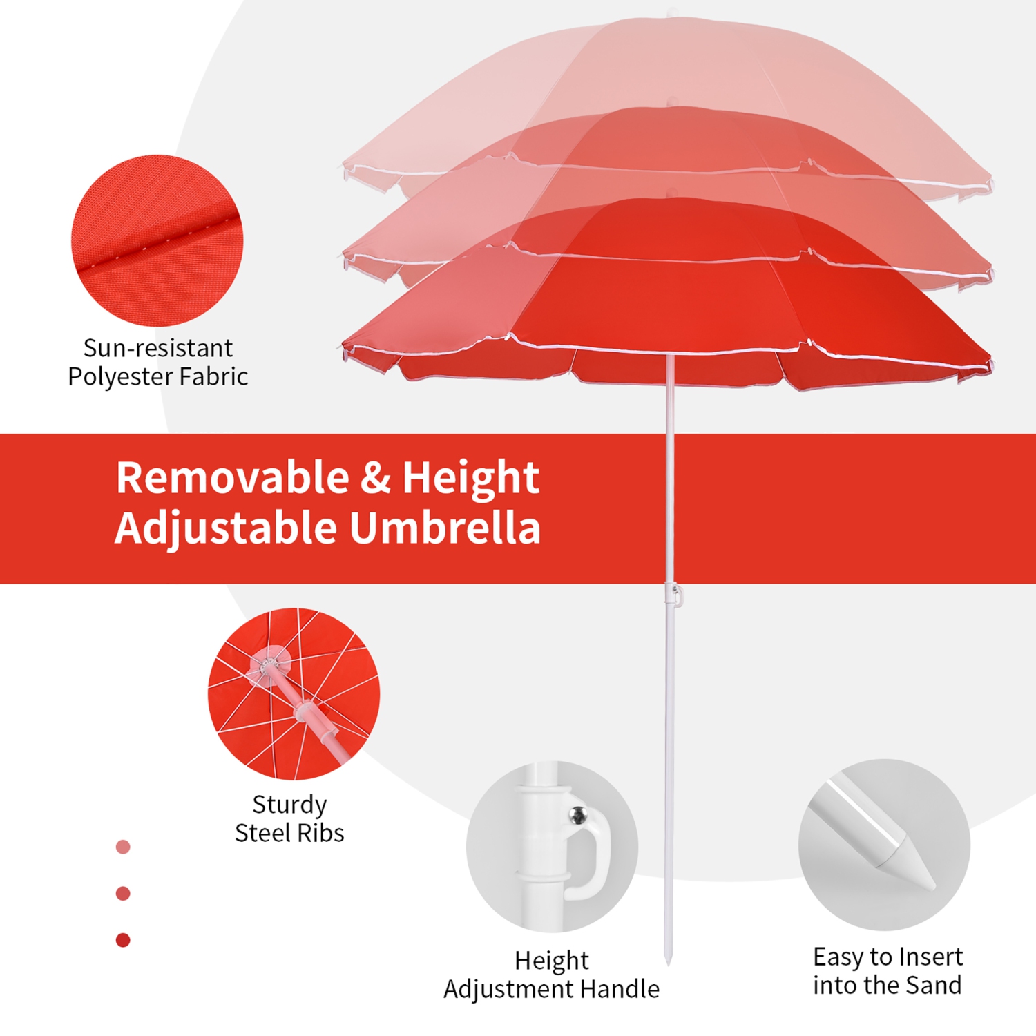 Costway Portable Folding Picnic Double Chair W/Umbrella Table Cooler Beach Camping