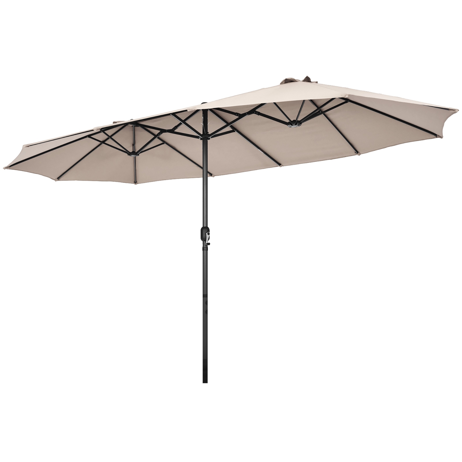Costway 15FT Patio Double-Sided Umbrella Crank Outdoor Garden Market Sun Shade