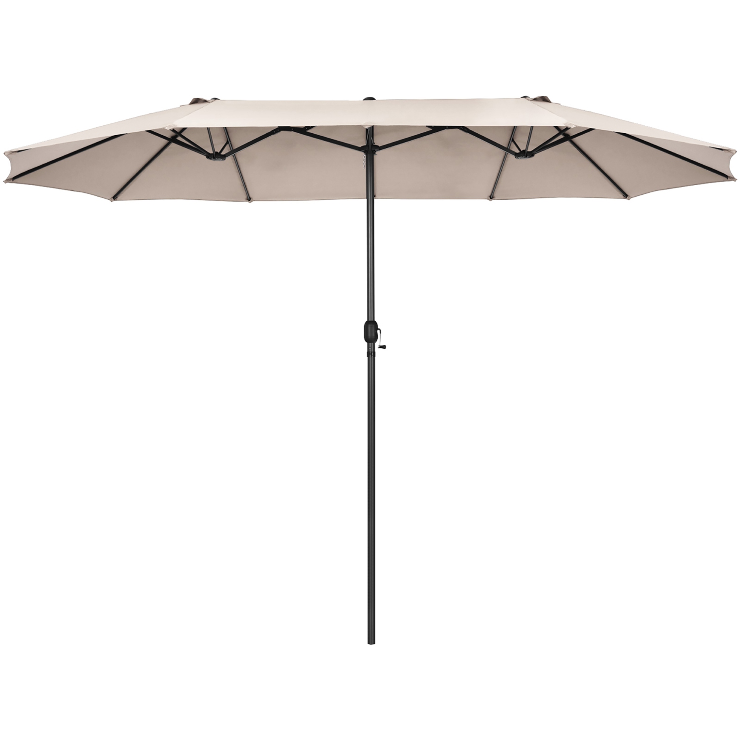 Costway 15FT Patio Double-Sided Umbrella Crank Outdoor Garden Market Sun Shade