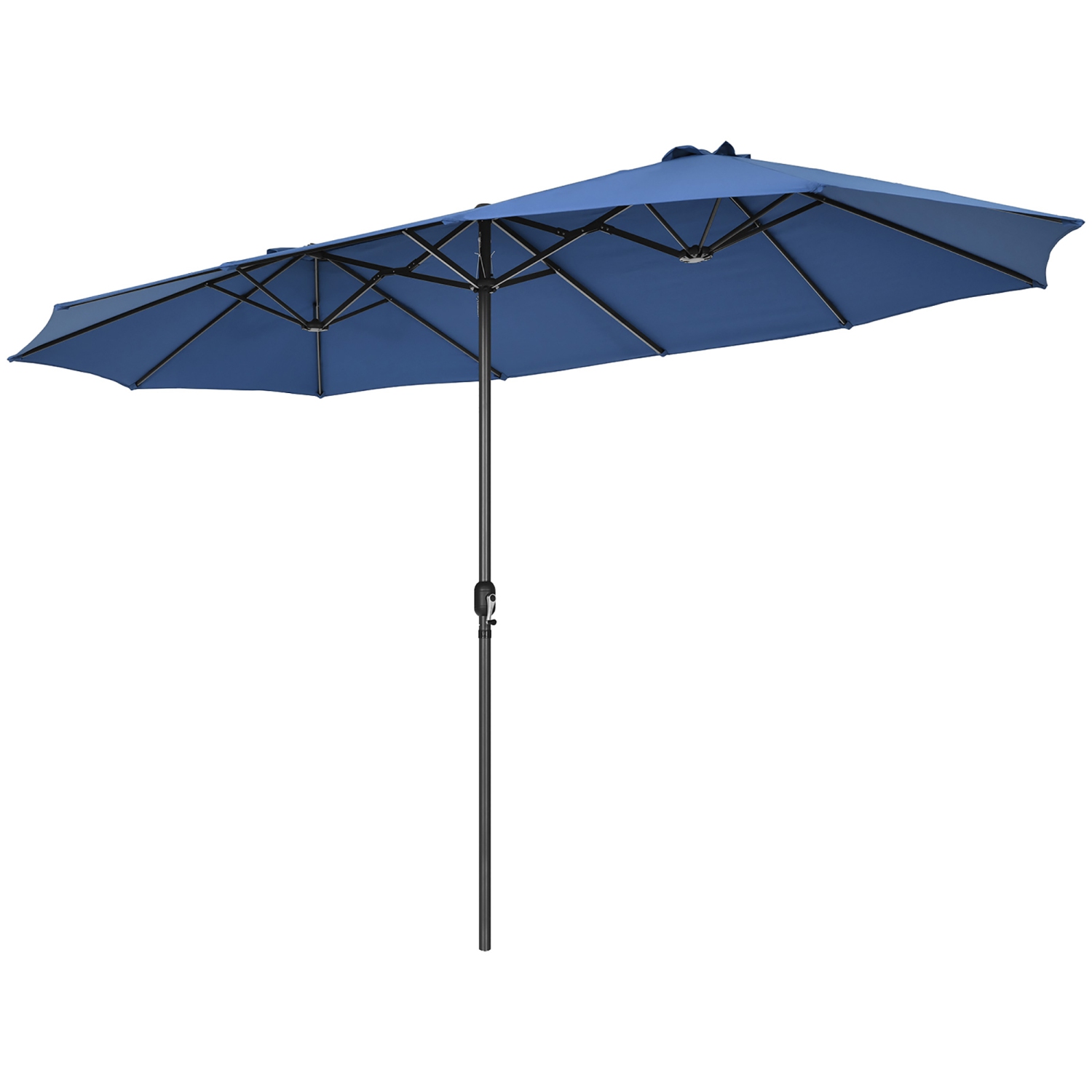 Costway 15FT Patio Double-Sided Umbrella Crank Outdoor Garden Market Sun Shade