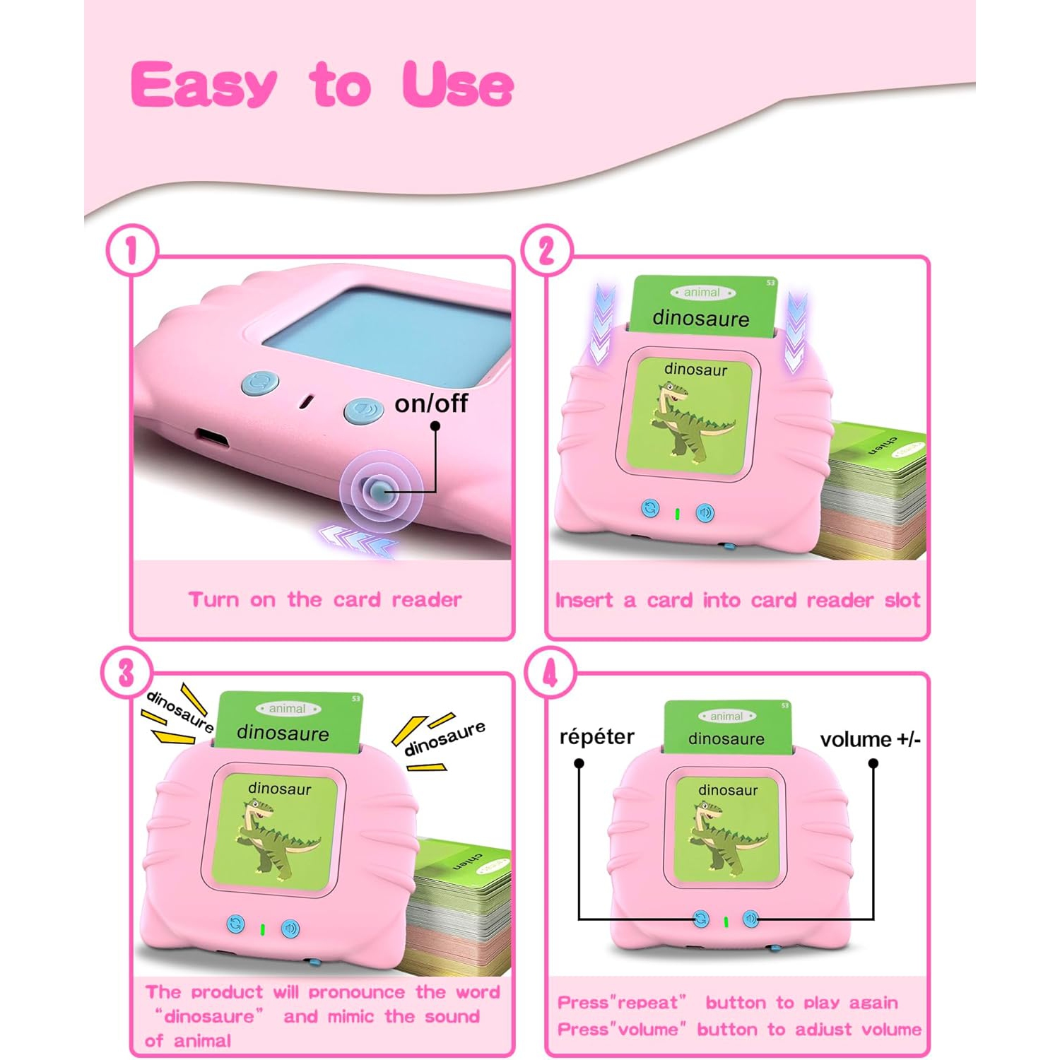 Cartes éclair francophones pour enfants, jeunes enfants de 2 à 6 ans, ensemble de départ ABC/chiffres/couleurs/formes, 112 cartes avec 224 mots de