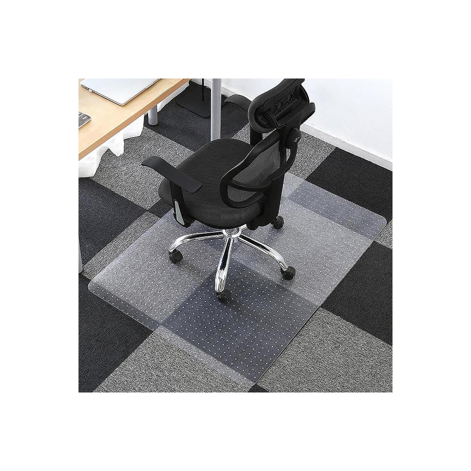 Moustache 45x53inch Translucent Office Chair Mat with Spikes for Carpet, Rectangle, PVC