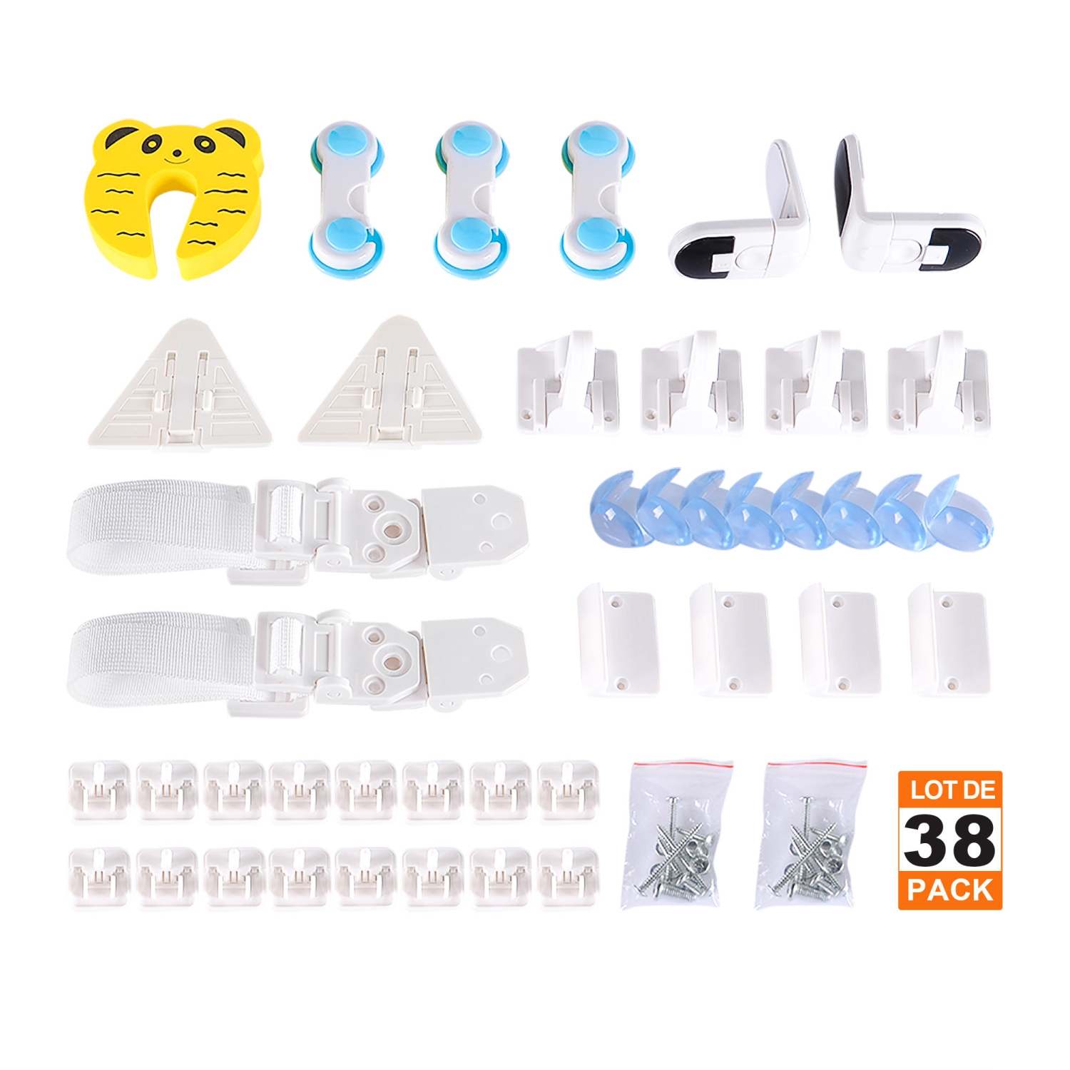 38pcs serrures de sécurité pour enfants serrures de sécurité pour bébé installation facile pour armoires tiroirs réfrigérateurs