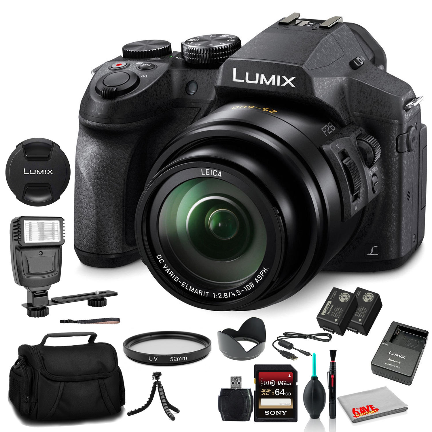 Panasonic Lumix DMC-FZ300 Digital Camera (DMC-FZ300K) Starter Bundle