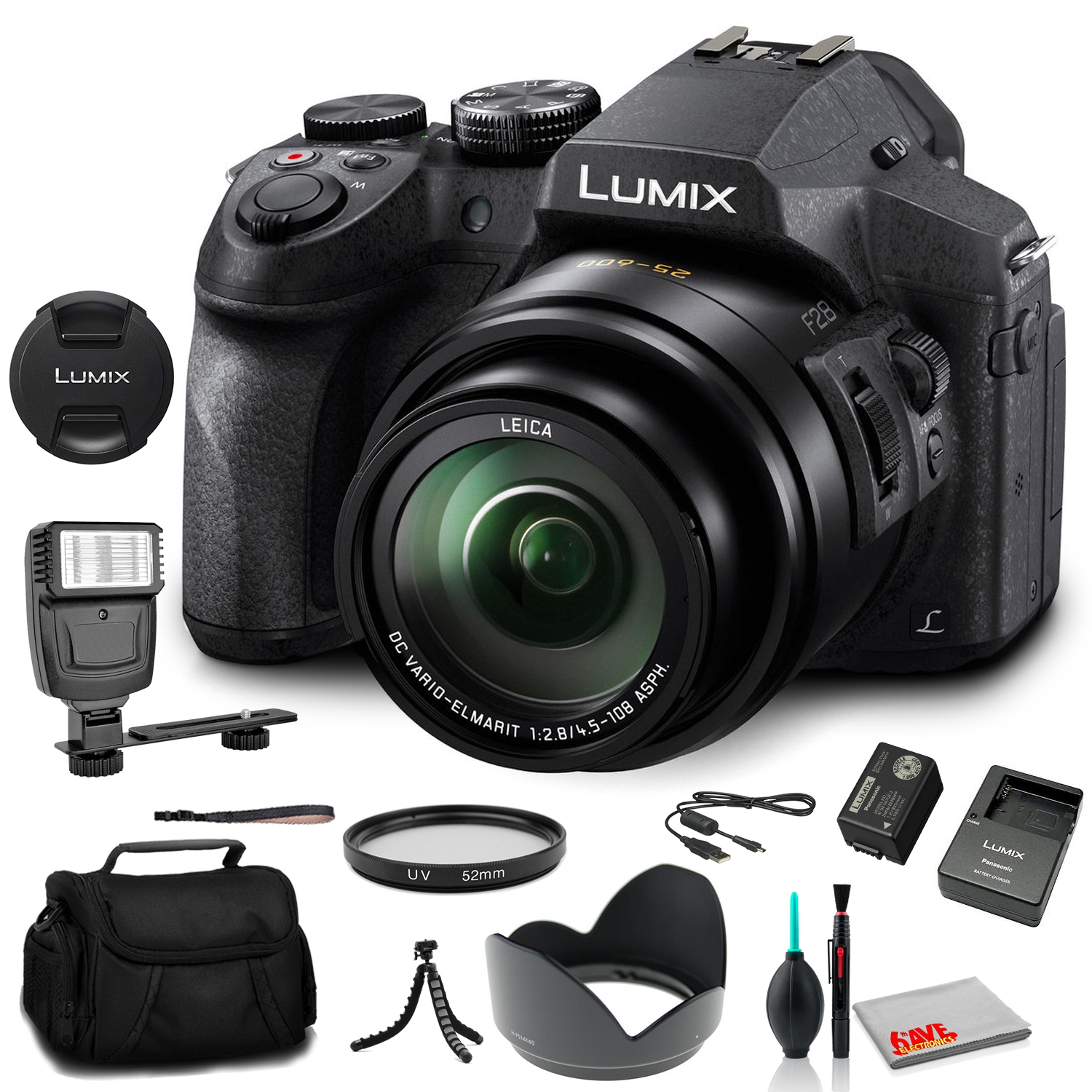 Panasonic Lumix DMC-FZ300 Digital Camera (DMC-FZ300K) Base Bundle
