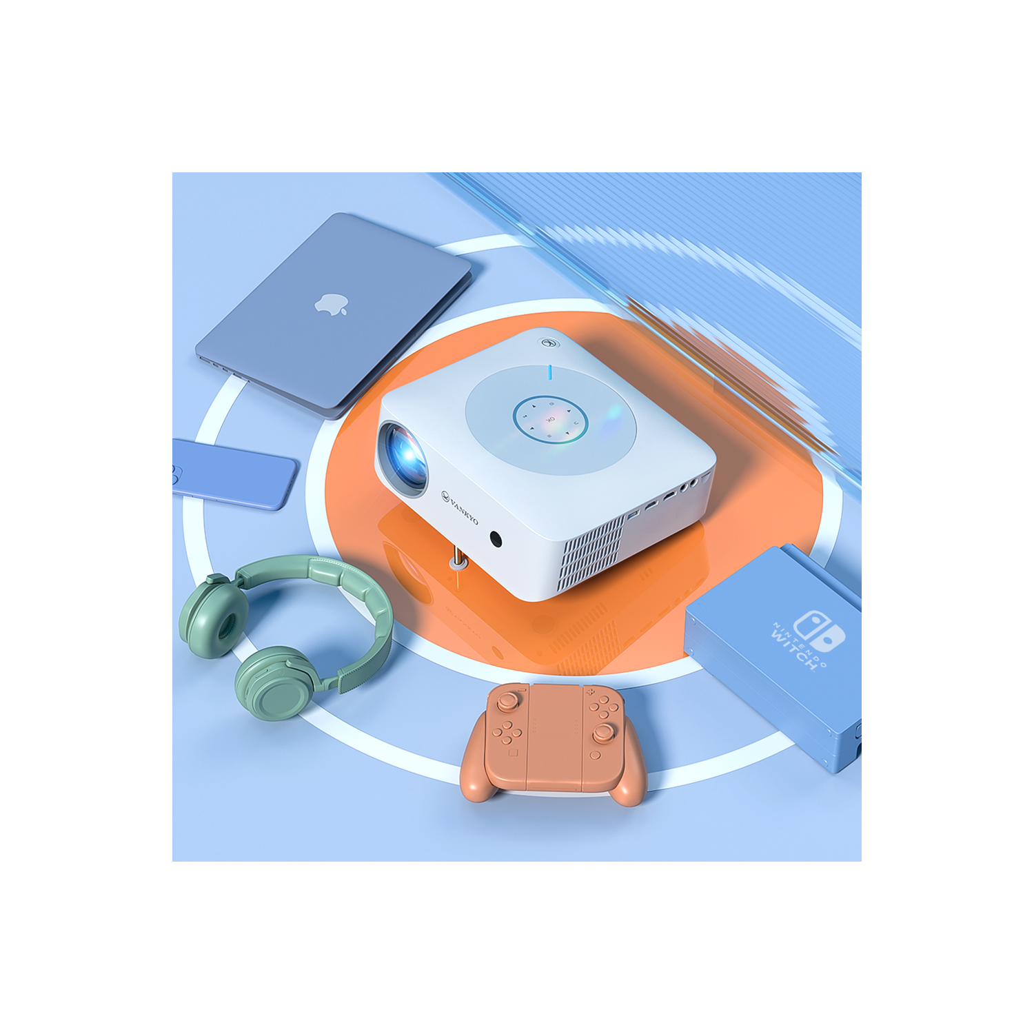 Bundle - Vankyo Leisure 530W Wireless Native 1080P Full HD Projector with Bonus 100-inch Screen