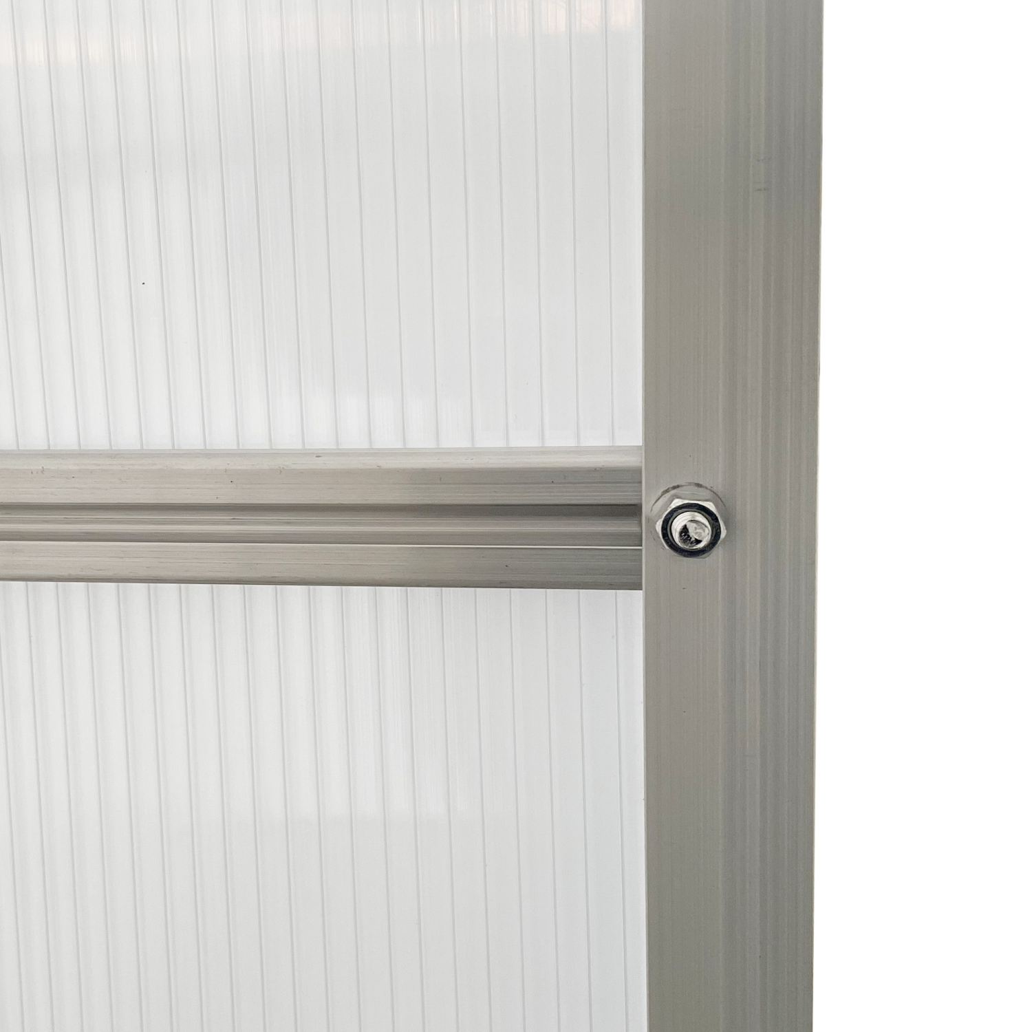 Serre en polycarbonate de 6 x 12 x 6,5 pi, maison verte avec évent de toit réglable, base galvanisée, porte coulissante et gouttière pour