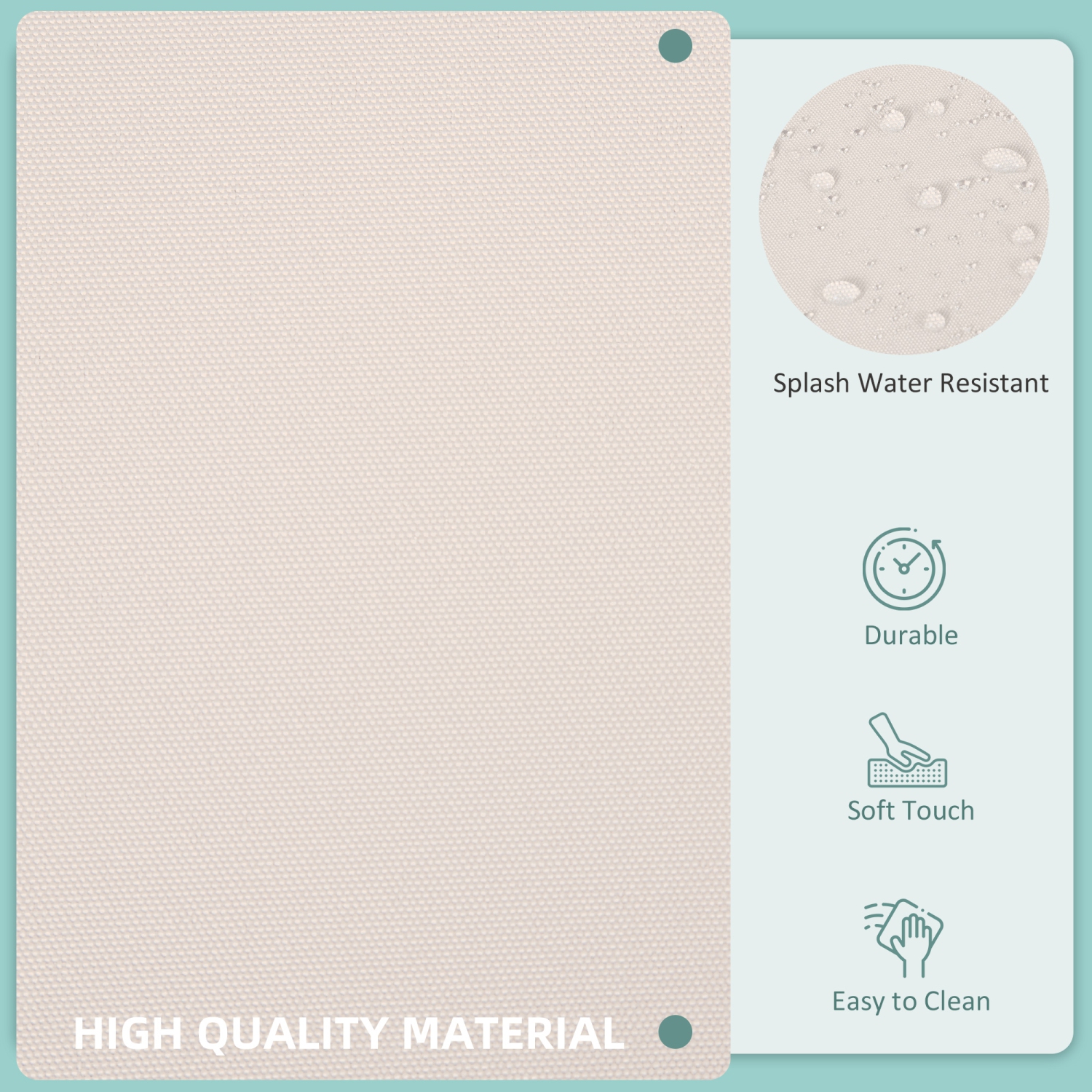 Outsunny 14Pcs Outdoor Cushion Covers, Patio Cushion Covers Replacement for Rattan Sofa Set - No Cushion Included, Cream White