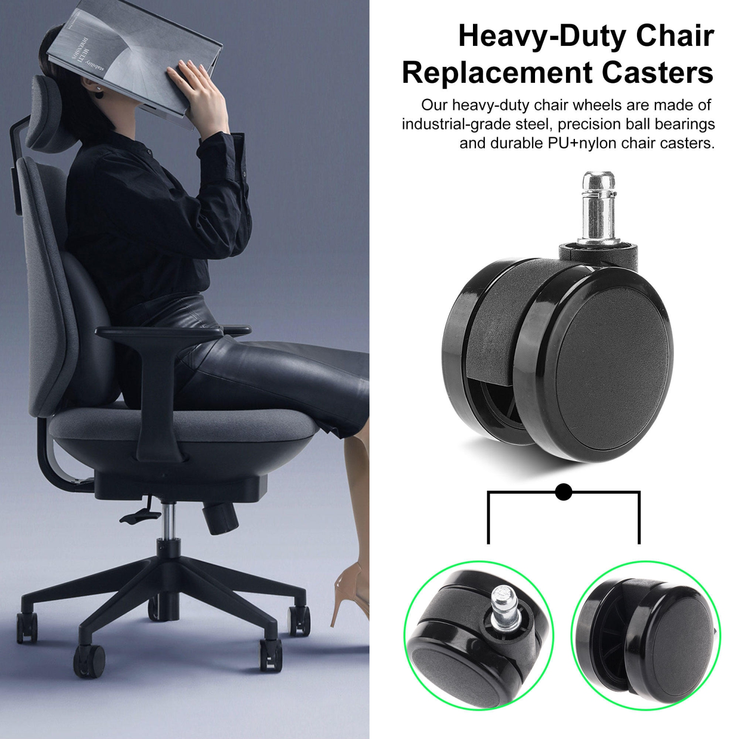 Universal Chair Replacement Casters, Set of 5 with Compatible with office  chair, gaming chair, computer desk chair | Best Buy Canada