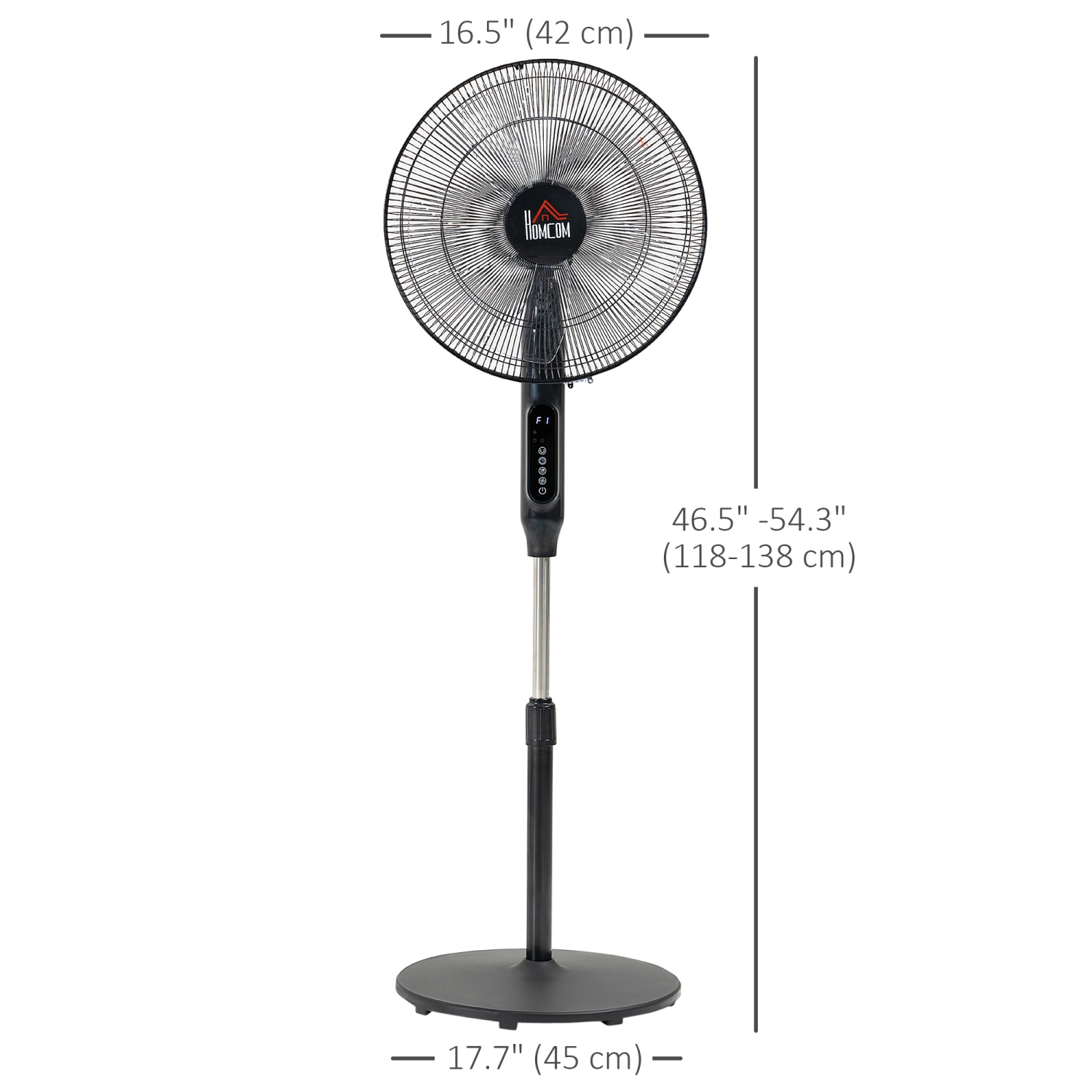 HOMCOM – ventilateur sur pied de 16 po avec télécommande, hauteur réglable, minuterie de 15H heures, ventilateur sur pied oscillant, ventilateur sur