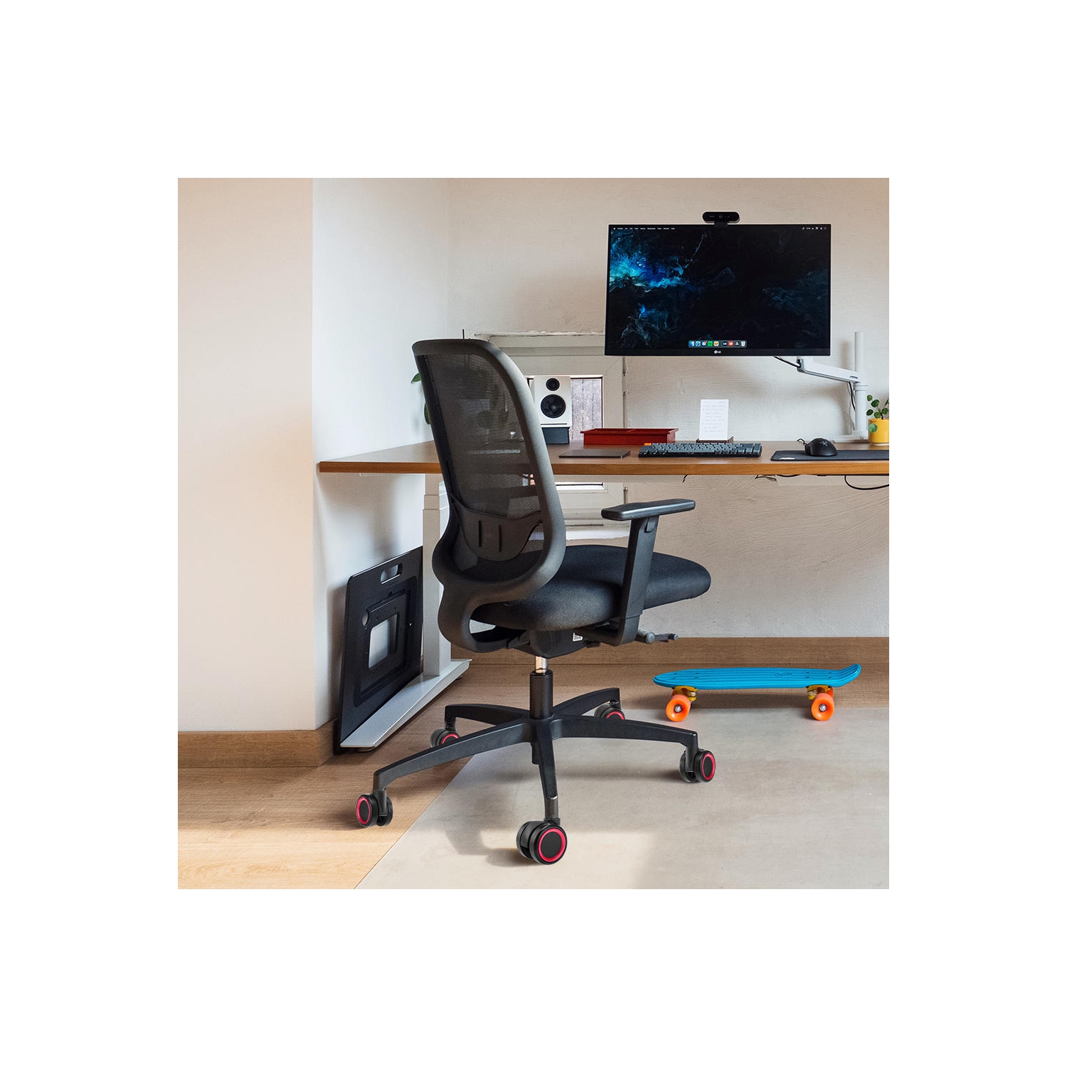 Universal Chair Replacement Casters, Set of 5 compatible with office chair, gaming chair, computer desk chair - Red