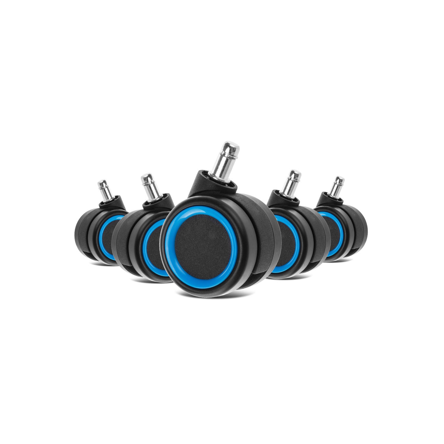 Universal Chair Replacement Casters, Set of 5 compatible with office chair, gaming chair, computer desk chair - Blue