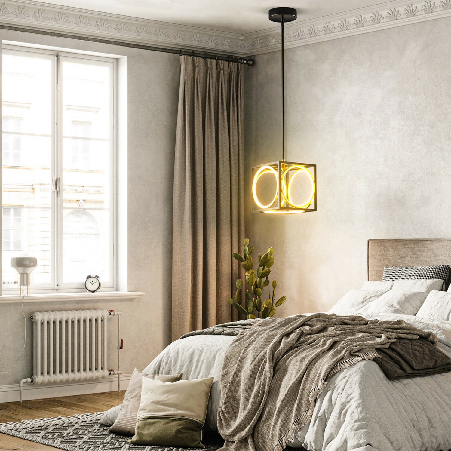 Luminaire suspendu moderne à DEL Gymax 3000 K, cube de lumière chaude