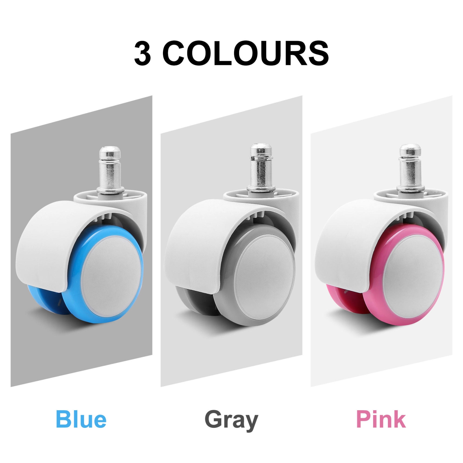 5PK Universal Colored Casters for Office School Children Desk Chair, Children Study Chair, Office Task Desk Chair, Computer Gaming Chair -Pink