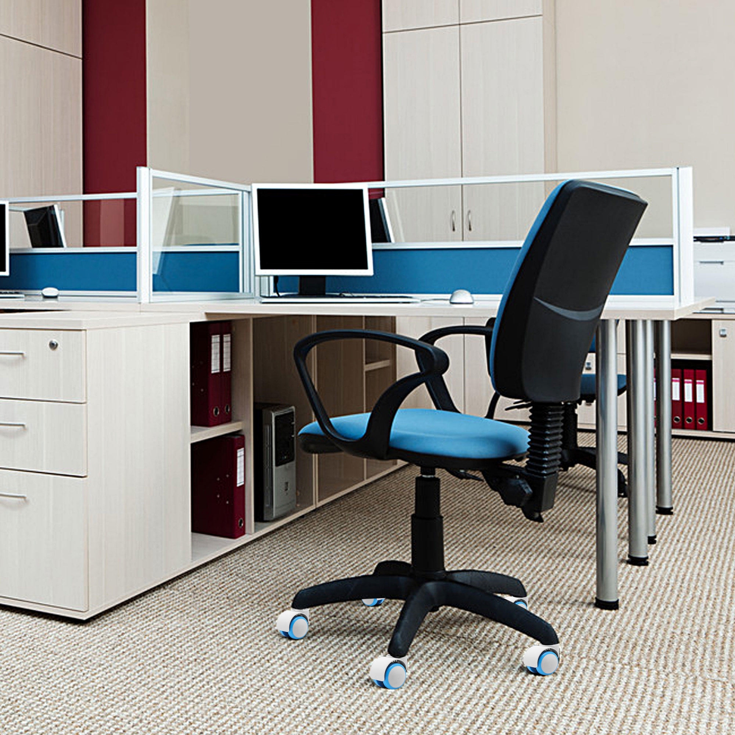 Lot de 5 roulettes colorées universelles pour chaise de bureau pour enfants, chaise d'étude pour enfants, chaise de bureau, chaise de jeu pour