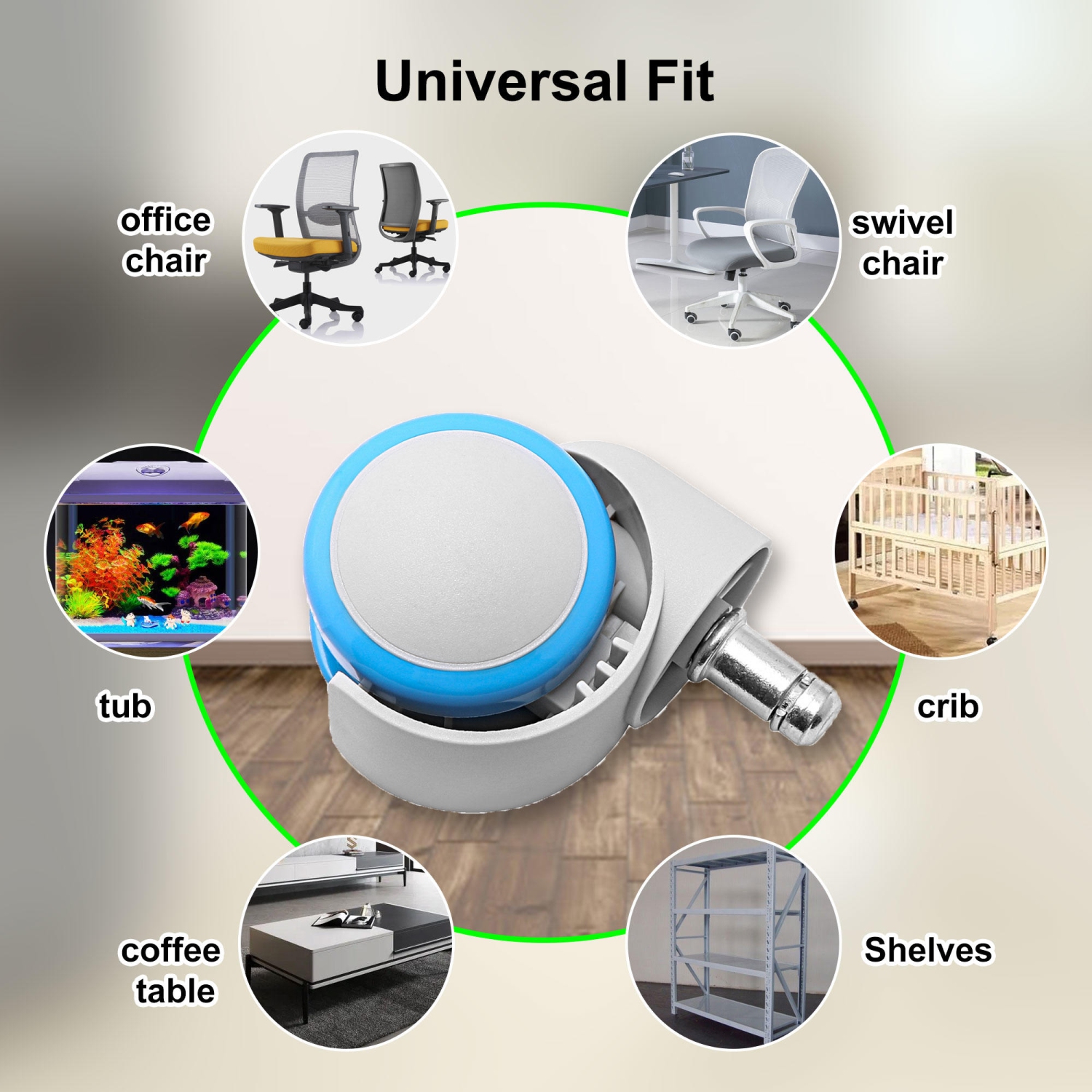 Lot de 5 roulettes colorées universelles pour chaise de bureau pour enfants, chaise d'étude pour enfants, chaise de bureau, chaise de jeu pour