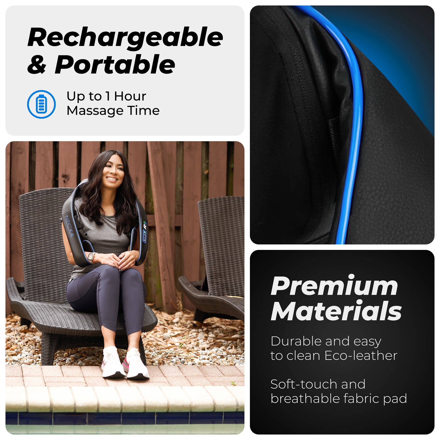 NECKA: REATHLETE Neck Massager | Shiatsu Neck & Back Massager with Heat | Massagers for Neck and Back for Neck Pain Relief & Back Pain Relief | Also