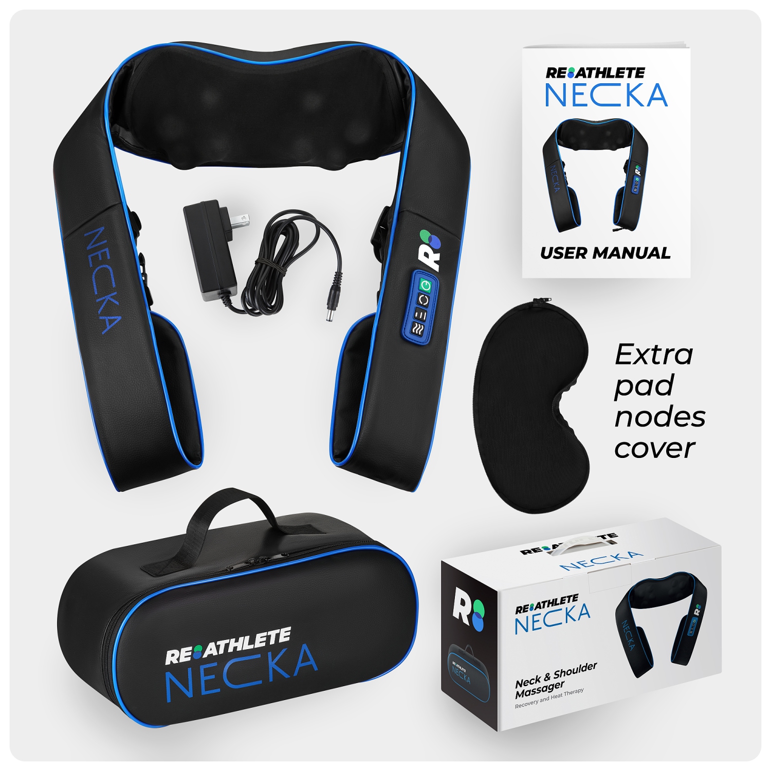 NECKA: REATHLETE Neck Massager | Shiatsu Neck & Back Massager with Heat | Massagers for Neck and Back for Neck Pain Relief & Back Pain Relief | Also
