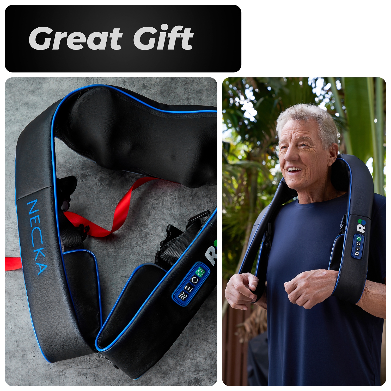 NECKA: REATHLETE Neck Massager | Shiatsu Neck & Back Massager with Heat | Massagers for Neck and Back for Neck Pain Relief & Back Pain Relief | Also