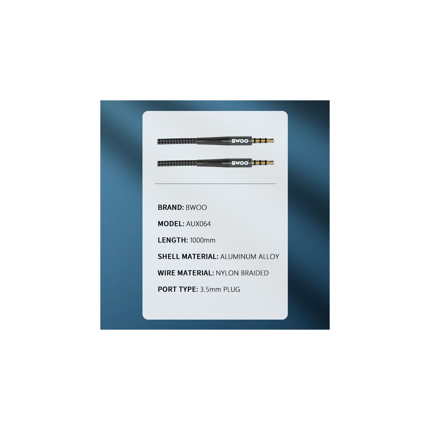 BWOO BO-AUX064 Auxiliary Audio Cable