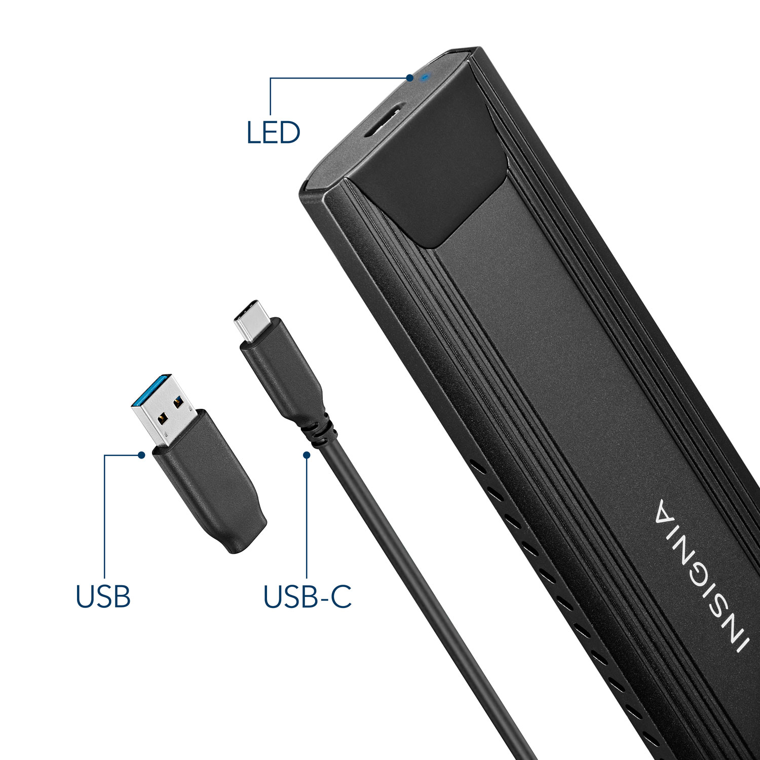 Insignia M.2 NVMe To USB-C SSD Enclosure - Only at Best Buy