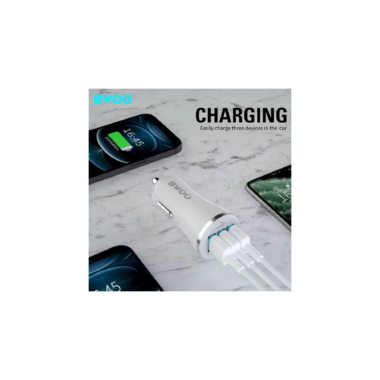 BWOO BO-CC53 3-Port USB Car Charger
