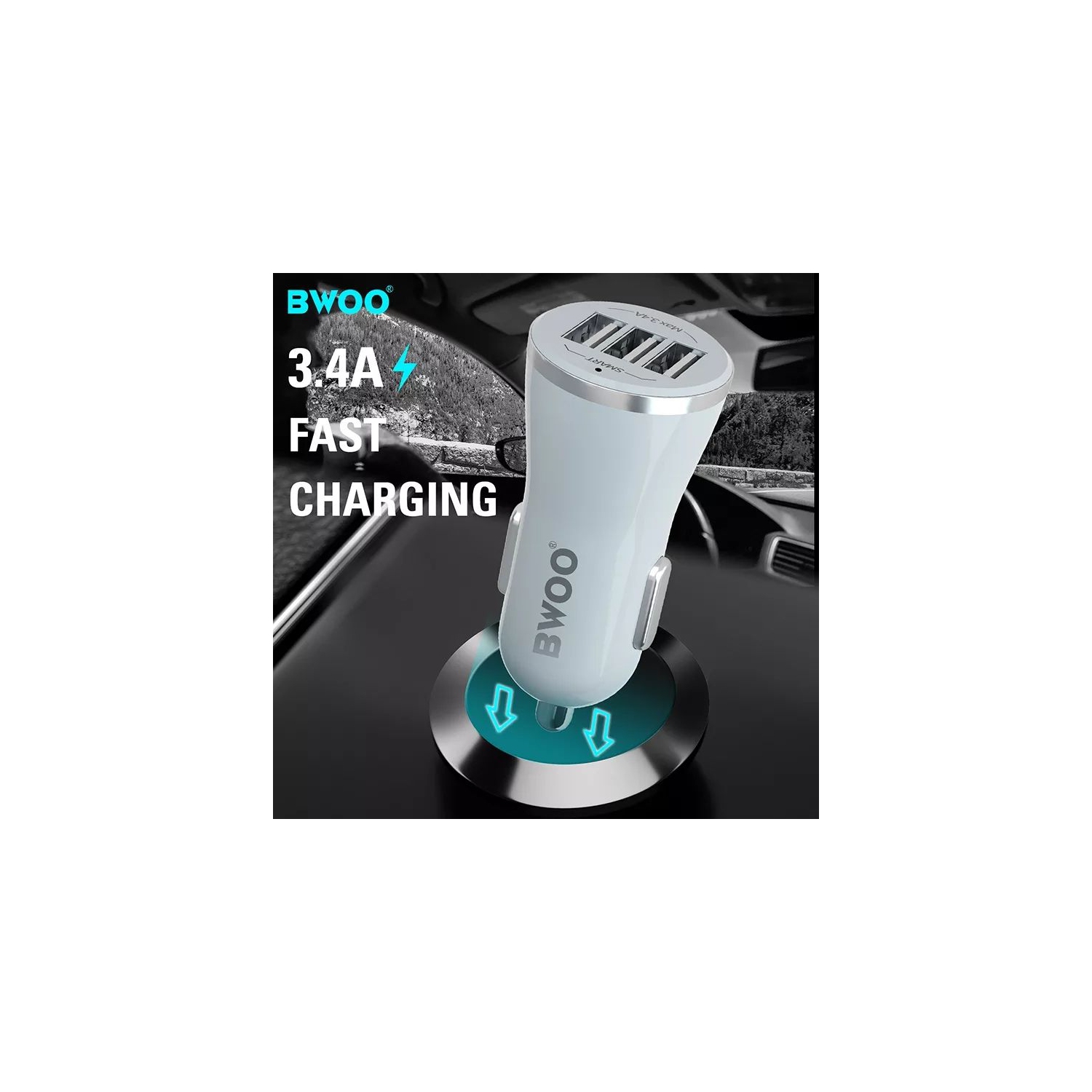 BWOO BO-CC53 3-Port USB Car Charger