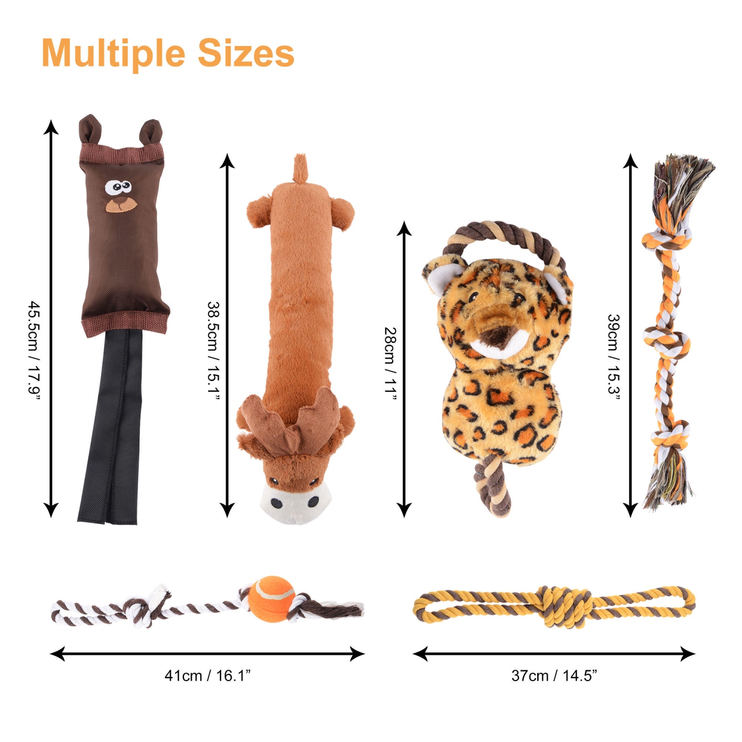 Jouets à mâcher et de dentition pour chiots, avec son grinçant, lot de 6 - Résistant aux déchirures et aux morsures LIVINGbasics®