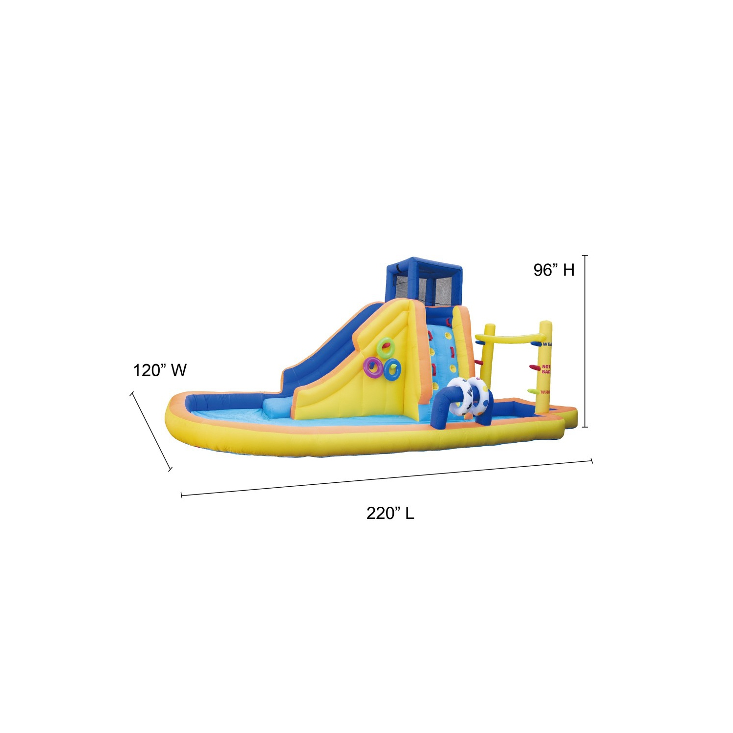 Banzai parc aquatique gonflable géant avec piscine, videur et toboggan