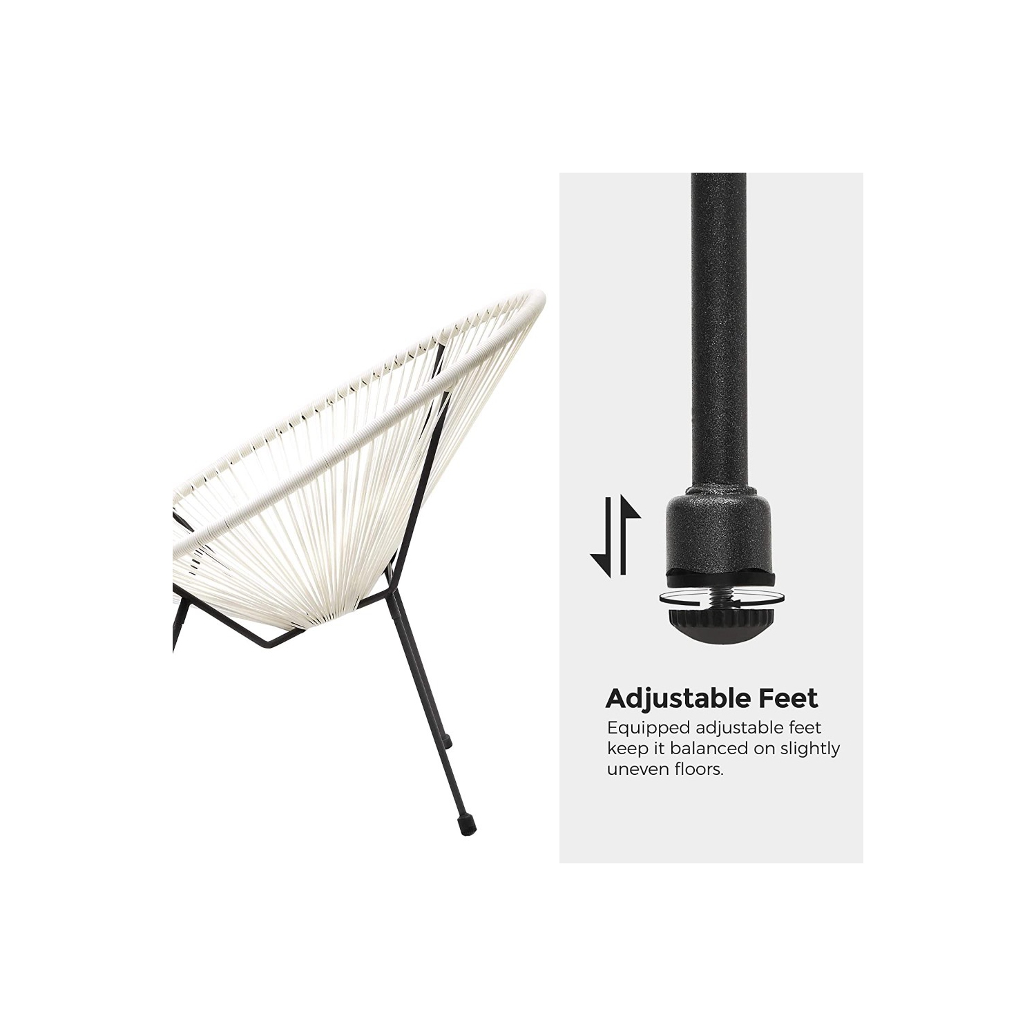 Songmics 3-Piece Acapulco Patio Furniture Set, White