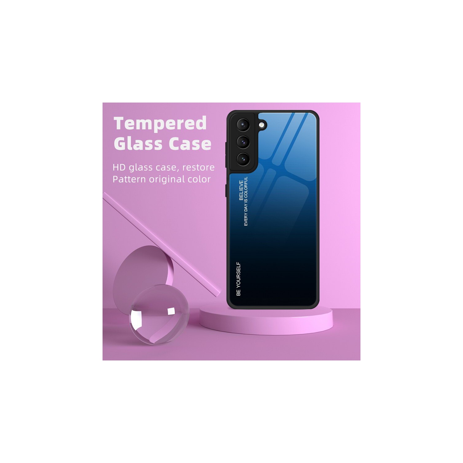 Gradient Tempered Glass Phone Case Cover For SAMSUNG S21 FE - Free Shipping