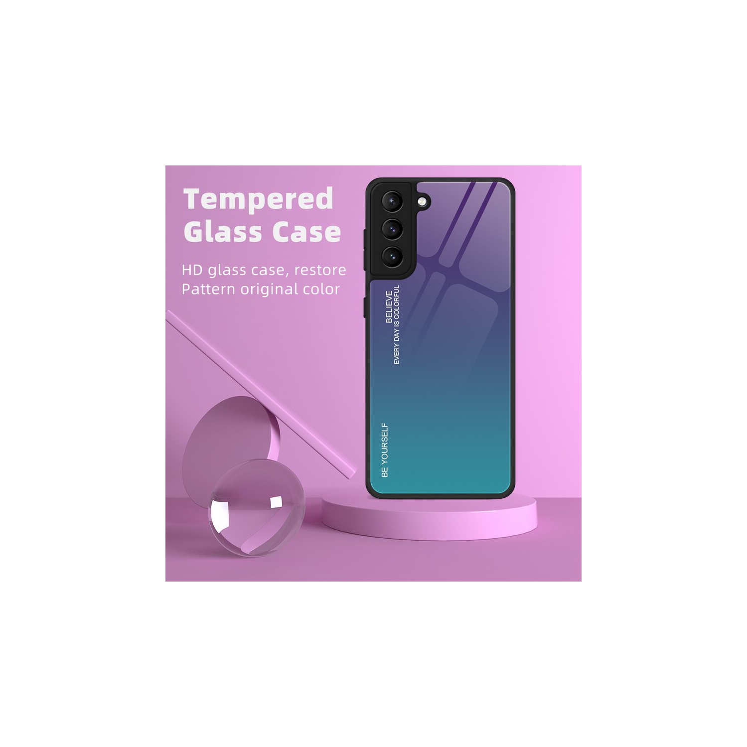 Gradient Tempered Glass Phone Case Cover For SAMSUNG S22 Plus - Free Shipping