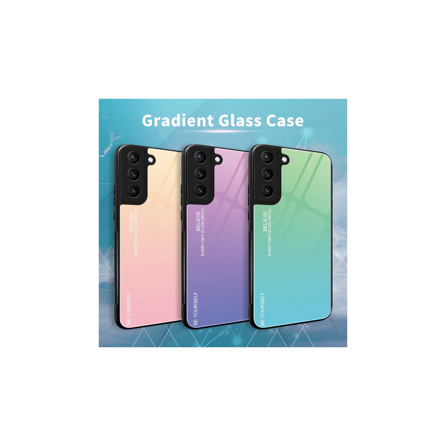 Gradient Tempered Glass Phone Case Cover For SAMSUNG S22 Plus - Free Shipping