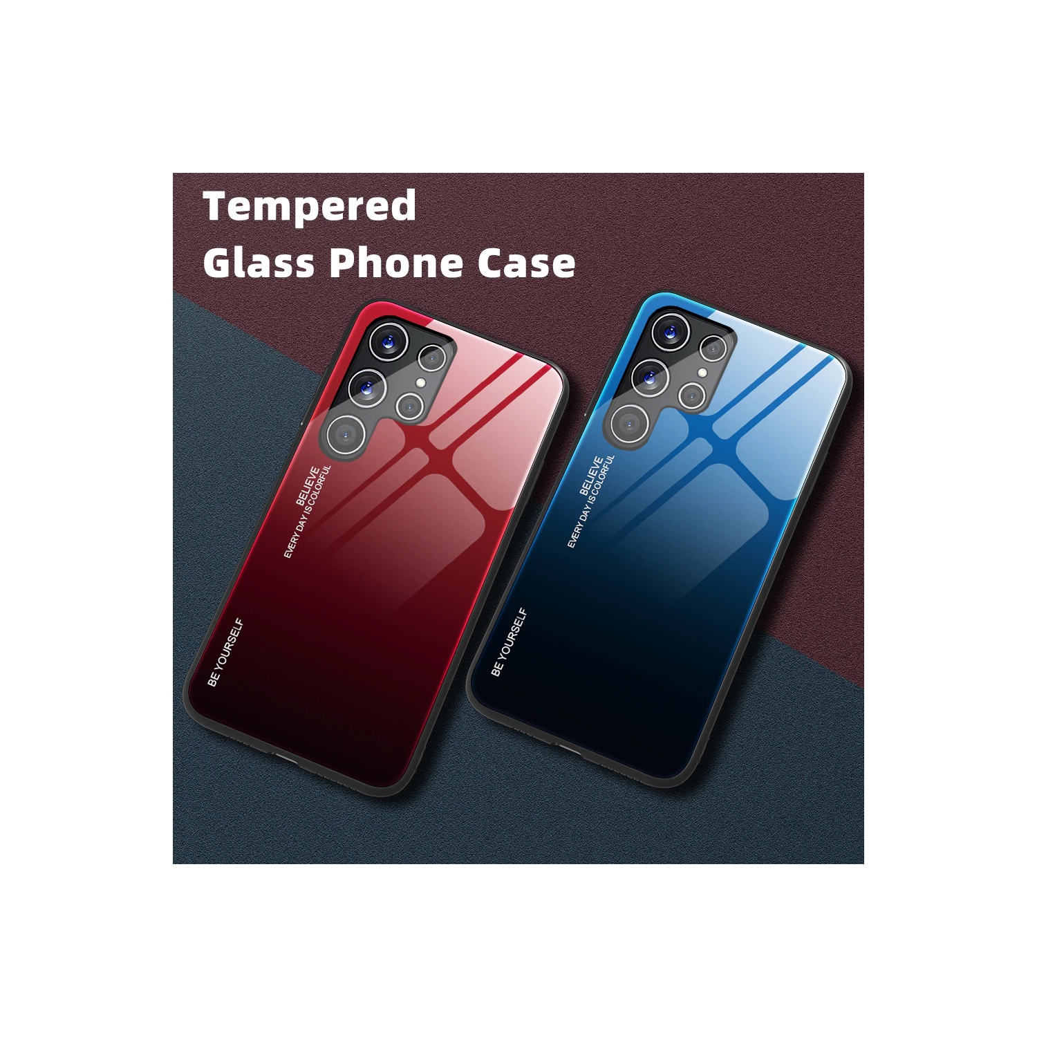 Gradient Tempered Glass Phone Case Cover For SAMSUNG S22 Ultra - Free Shipping